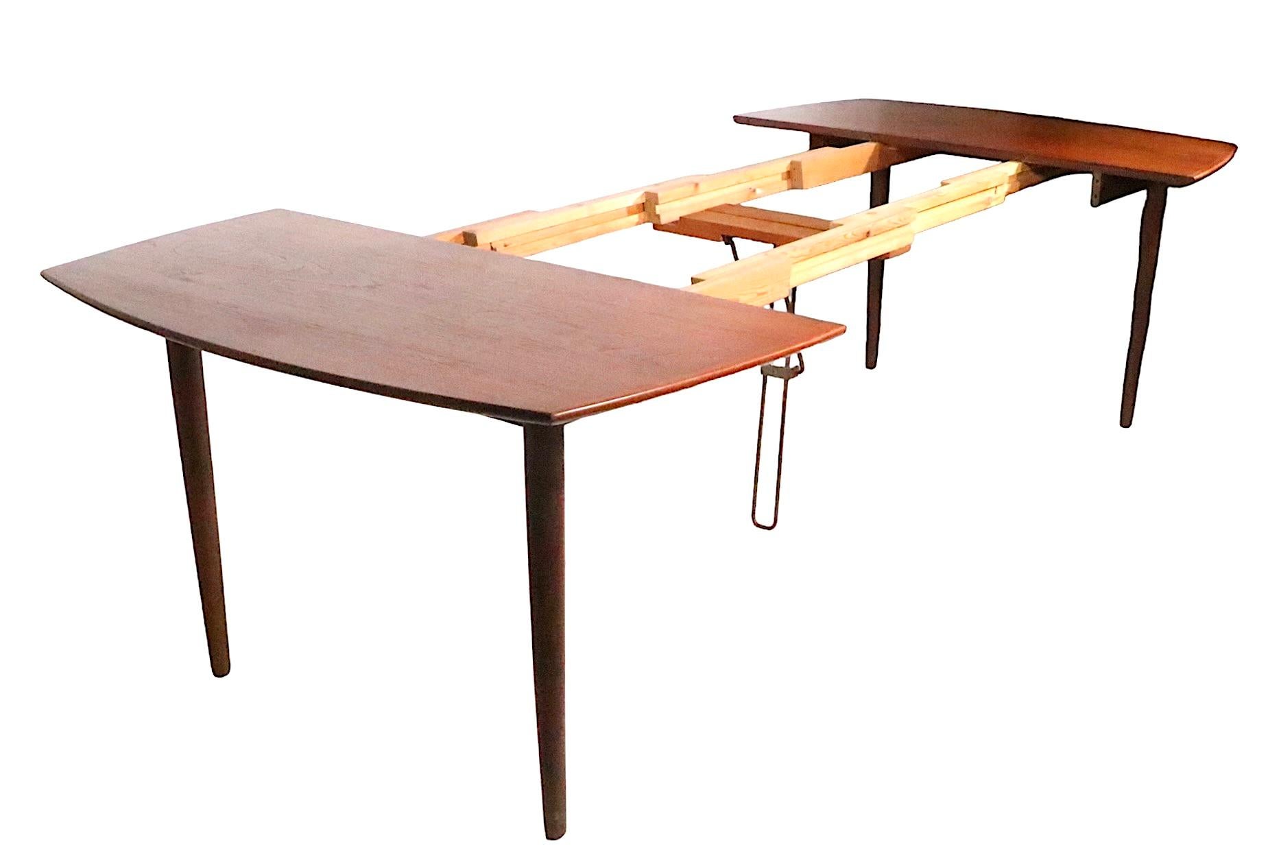 Danish Mid Century Modern Teak Extension  Dining Table by H W Klein  c 1950's For Sale 10