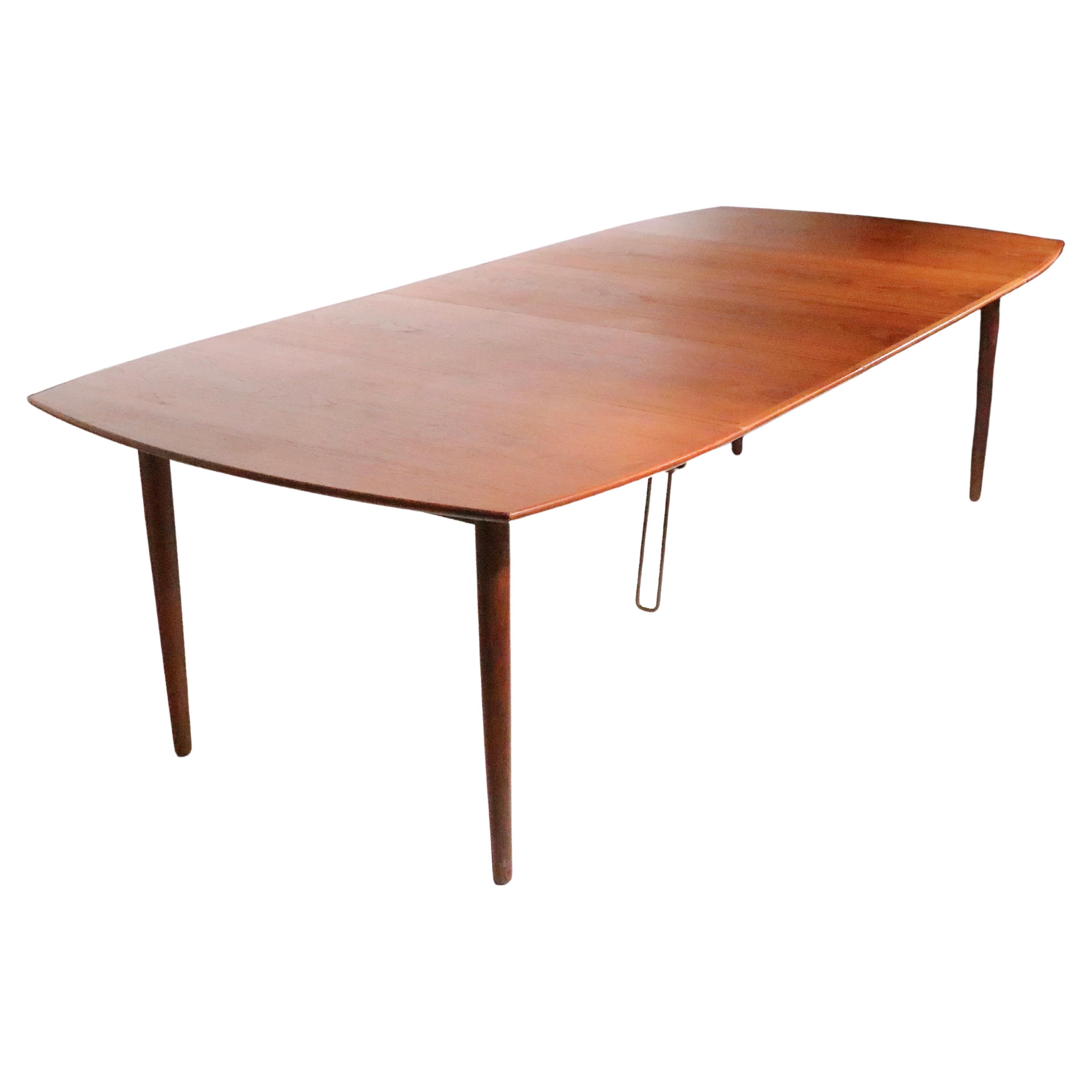 Danish Mid Century Modern Teak Extension  Dining Table by H W Klein  c 1950's For Sale