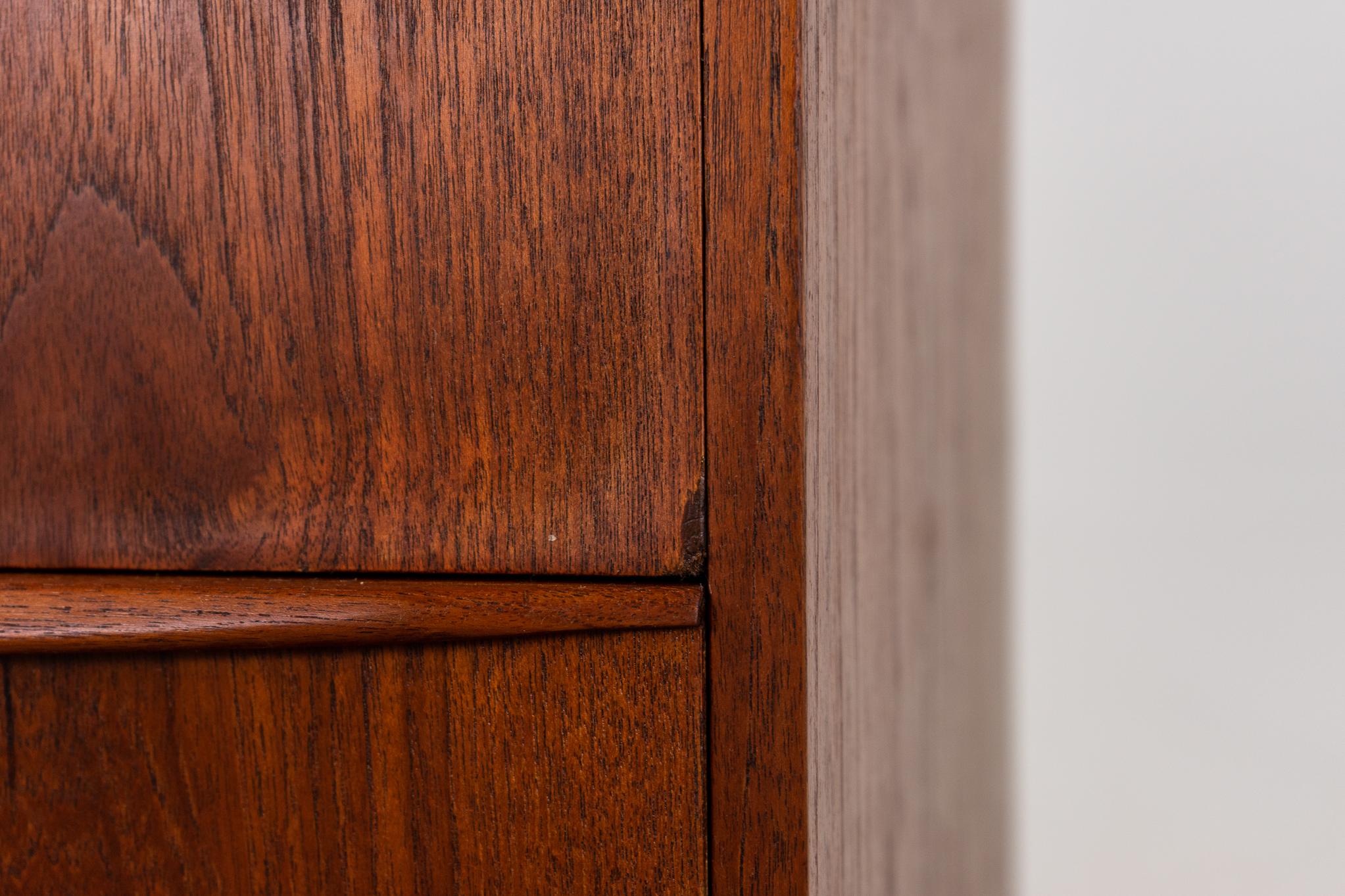 Mirror Danish Mid-Century Modern Teak Flip Top Vanity