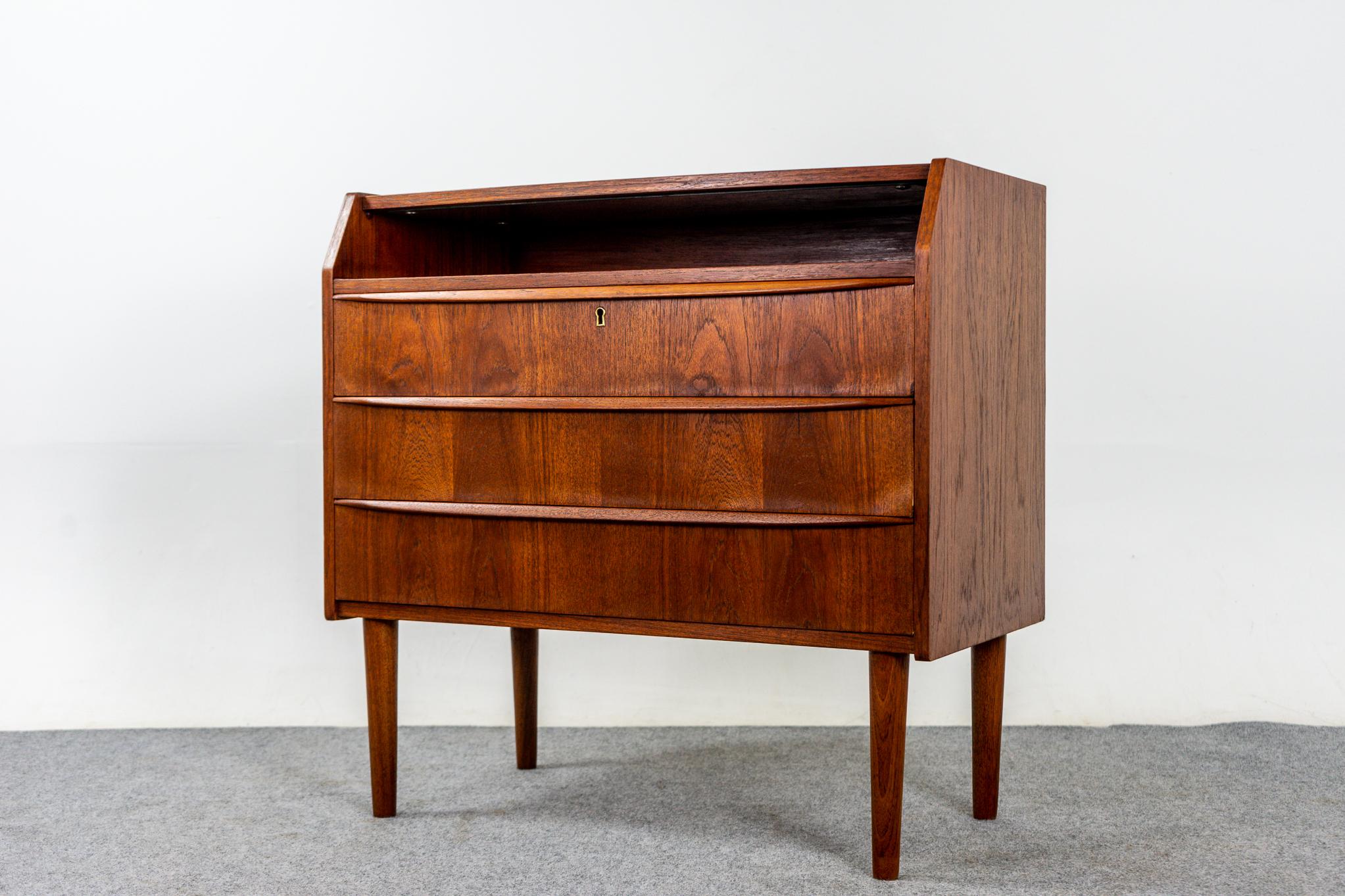 Danish Mid-Century Modern Teak Flip Top Vanity 1