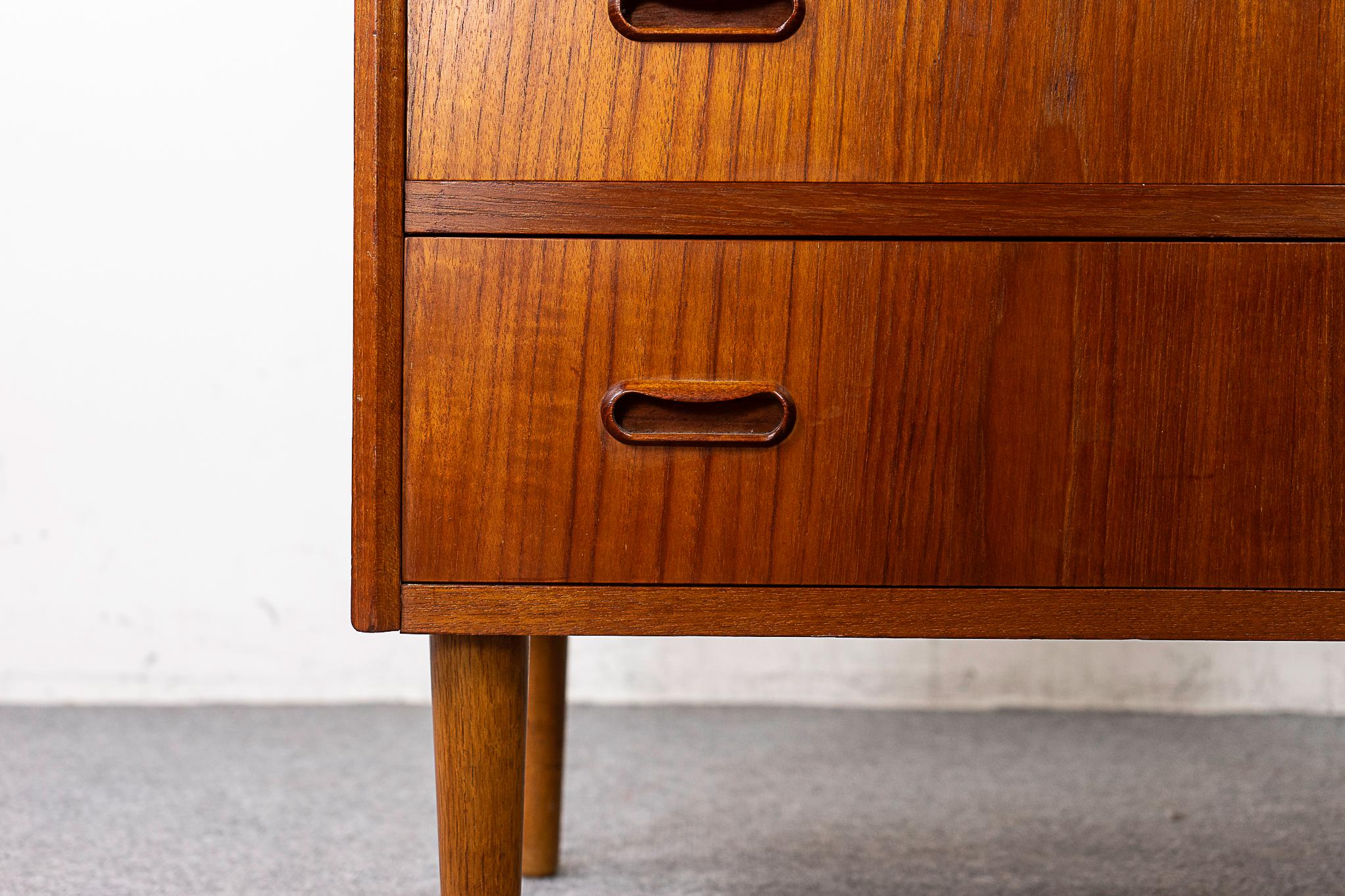 Veneer Danish Mid-Century Modern Teak Highboy Dresser For Sale