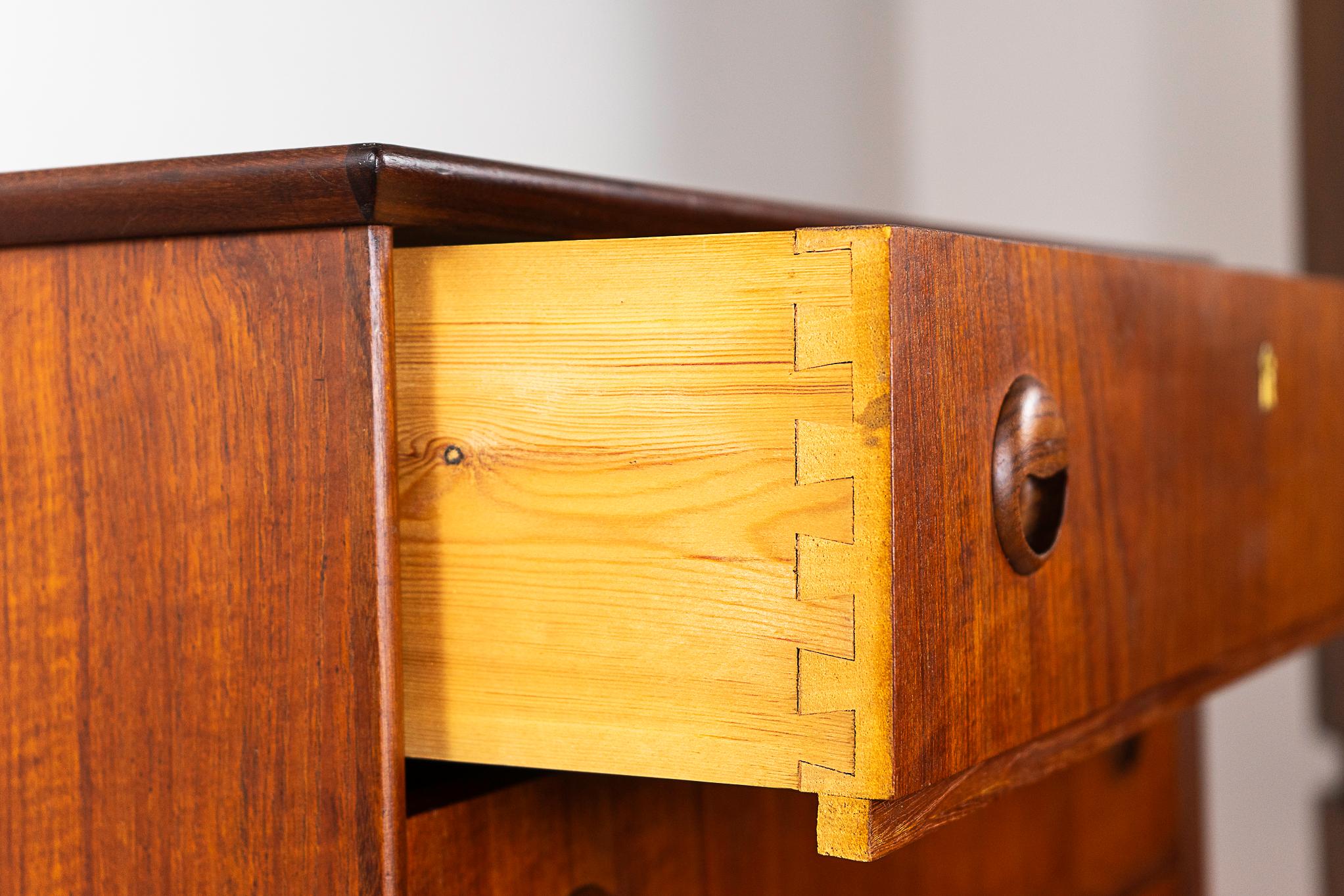 Mid-20th Century Danish Mid-Century Modern Teak Highboy Dresser For Sale