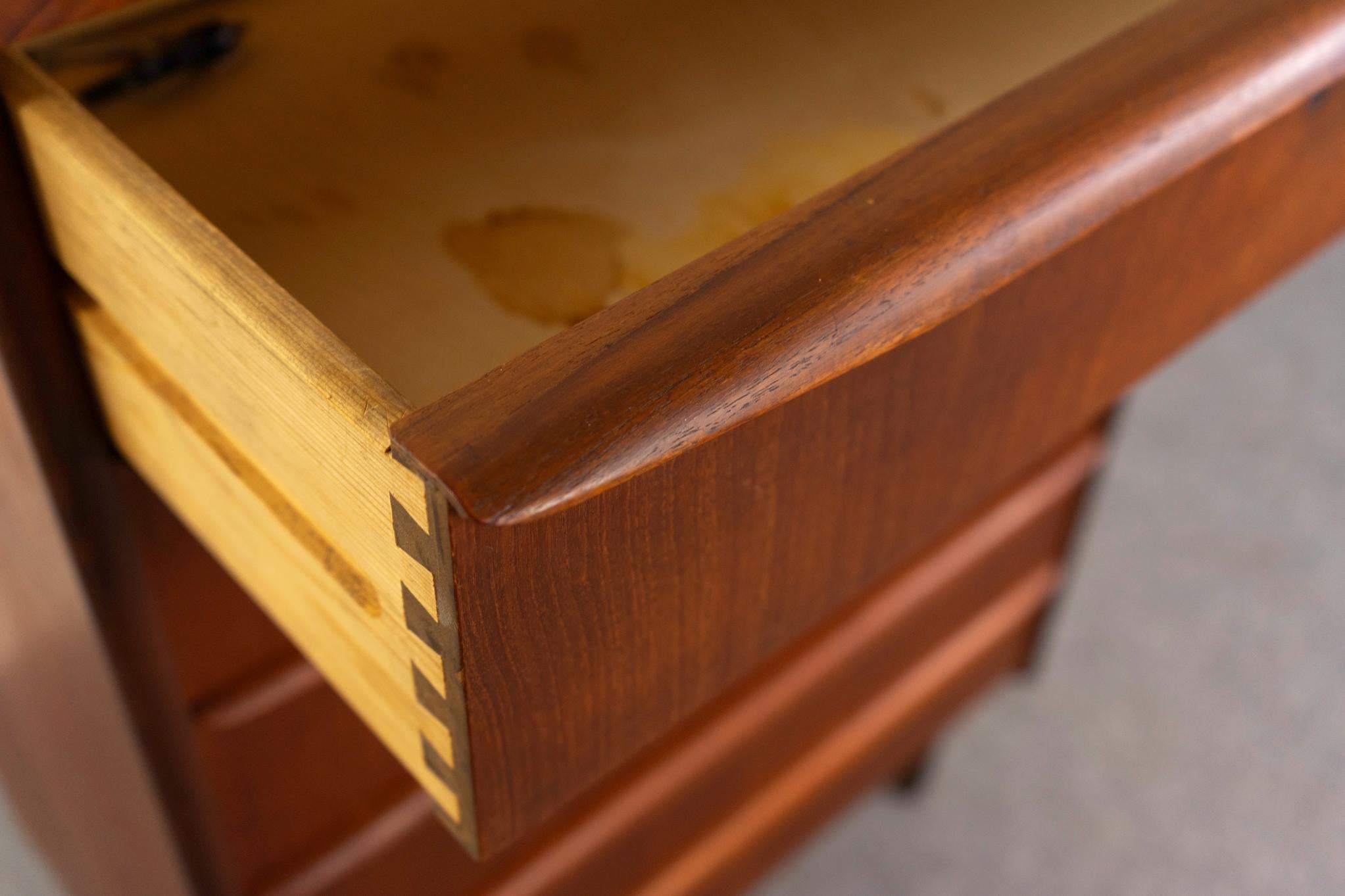 Mid-20th Century Danish Mid-Century Modern Teak Highboy Dresser For Sale