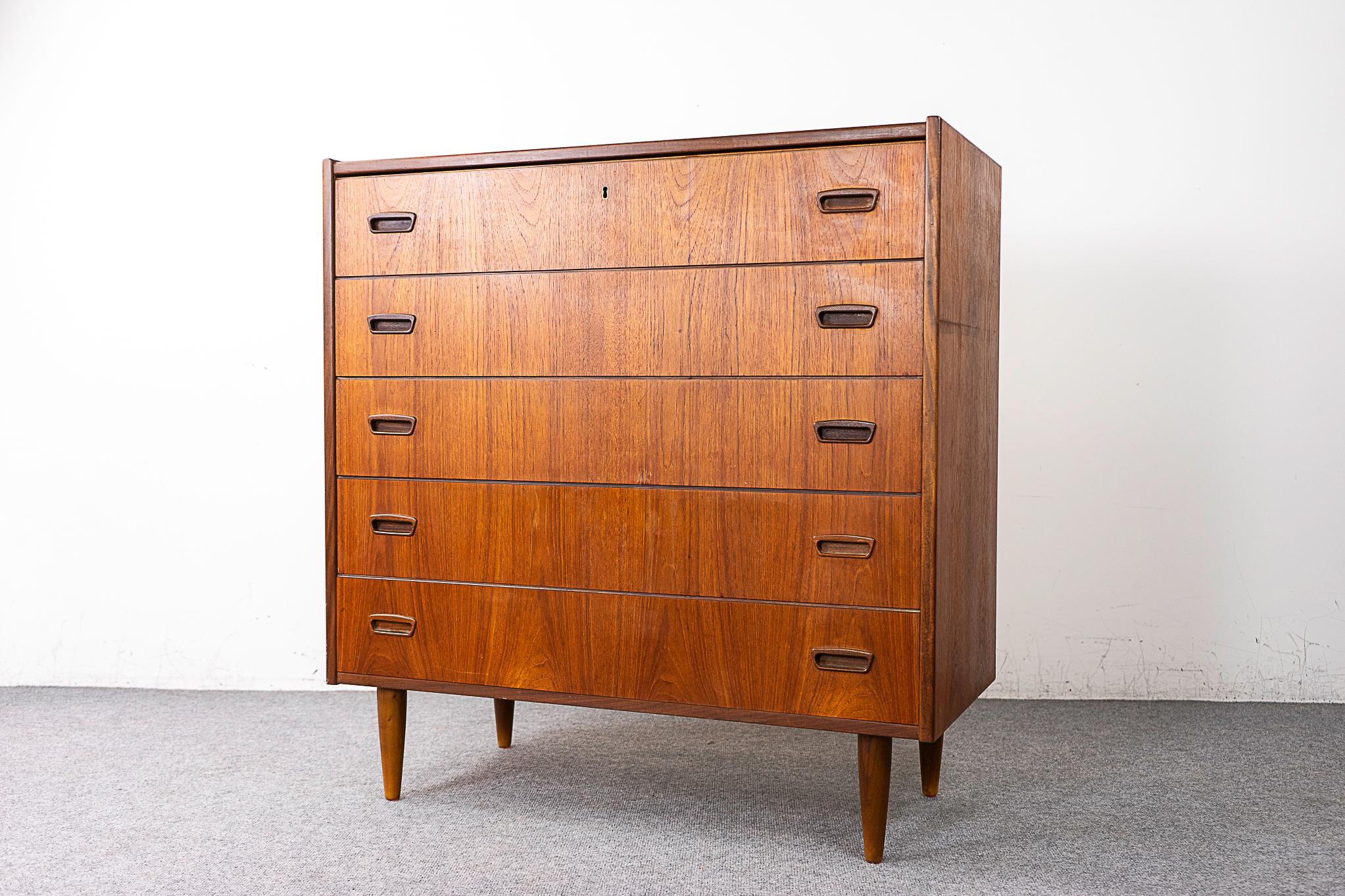 Danish Mid-Century Modern Teak Highboy Dresser For Sale 1