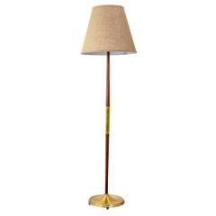 Danish Mid-Century Modern Teak 
Metal Floor Lamp