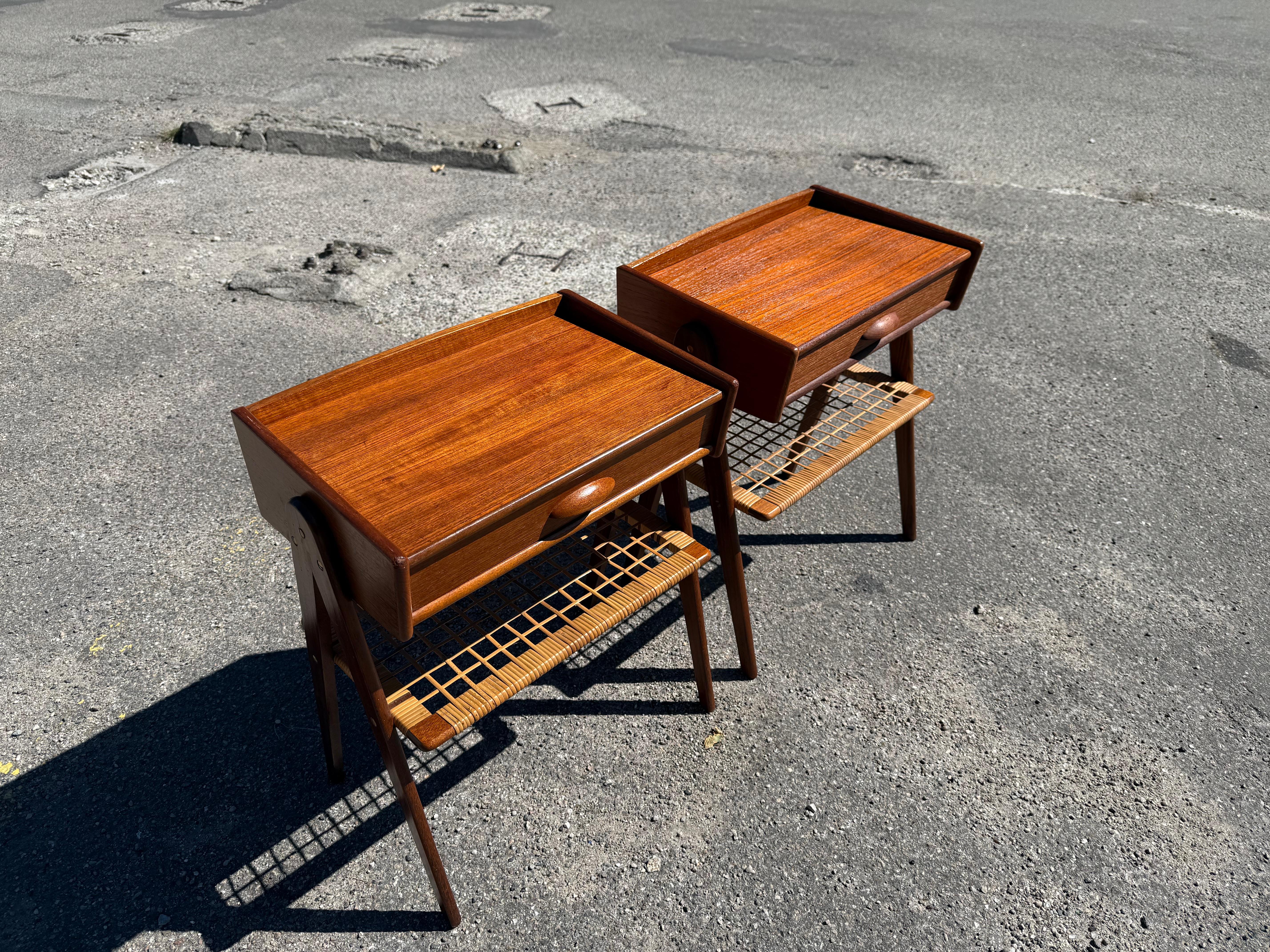 Danish Mid century modern teak Night stands by Søren Rasmussen from the 1960's For Sale 4