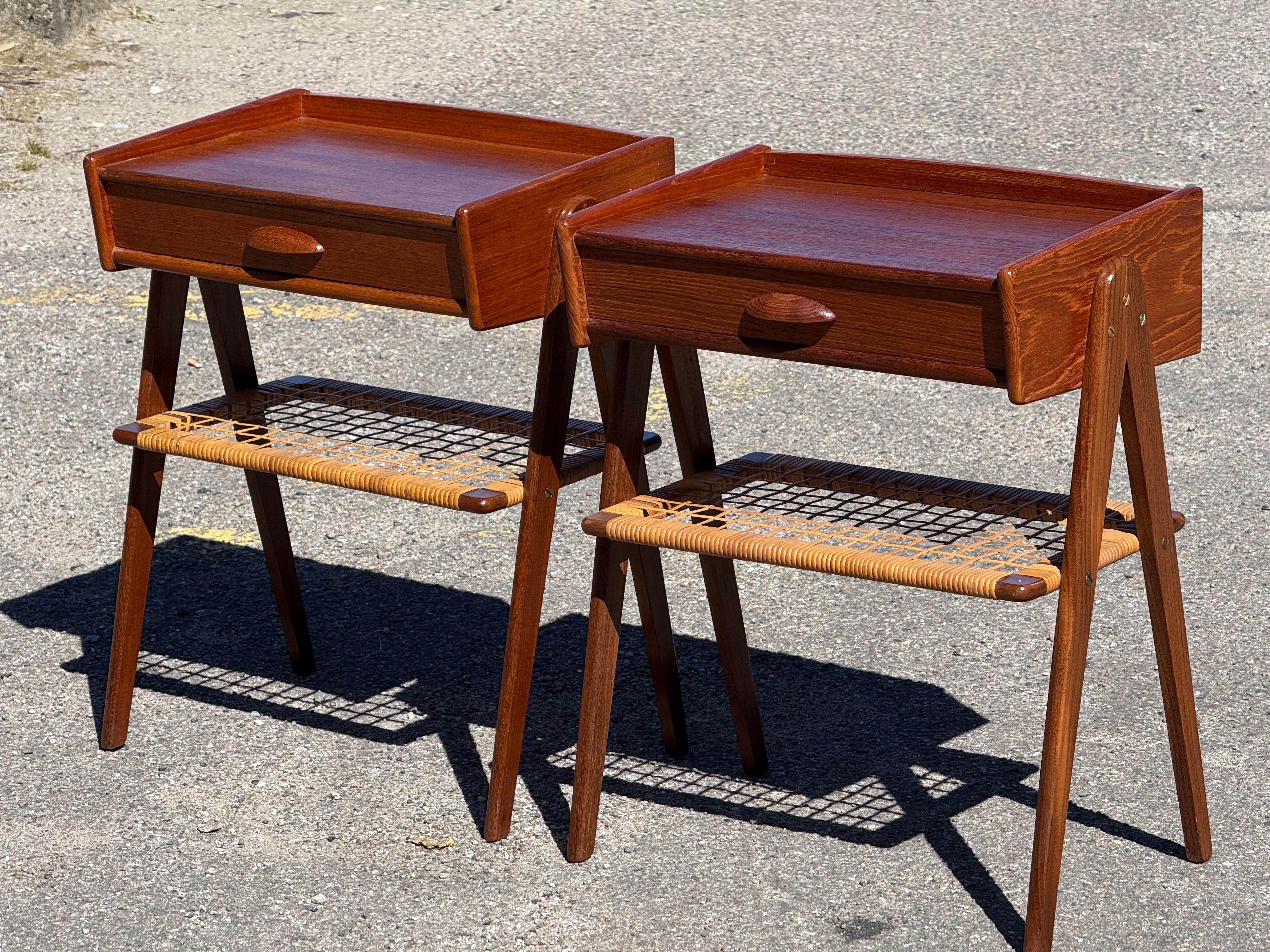 Danish Mid century modern teak Night stands by Søren Rasmussen from the 1960's For Sale 5