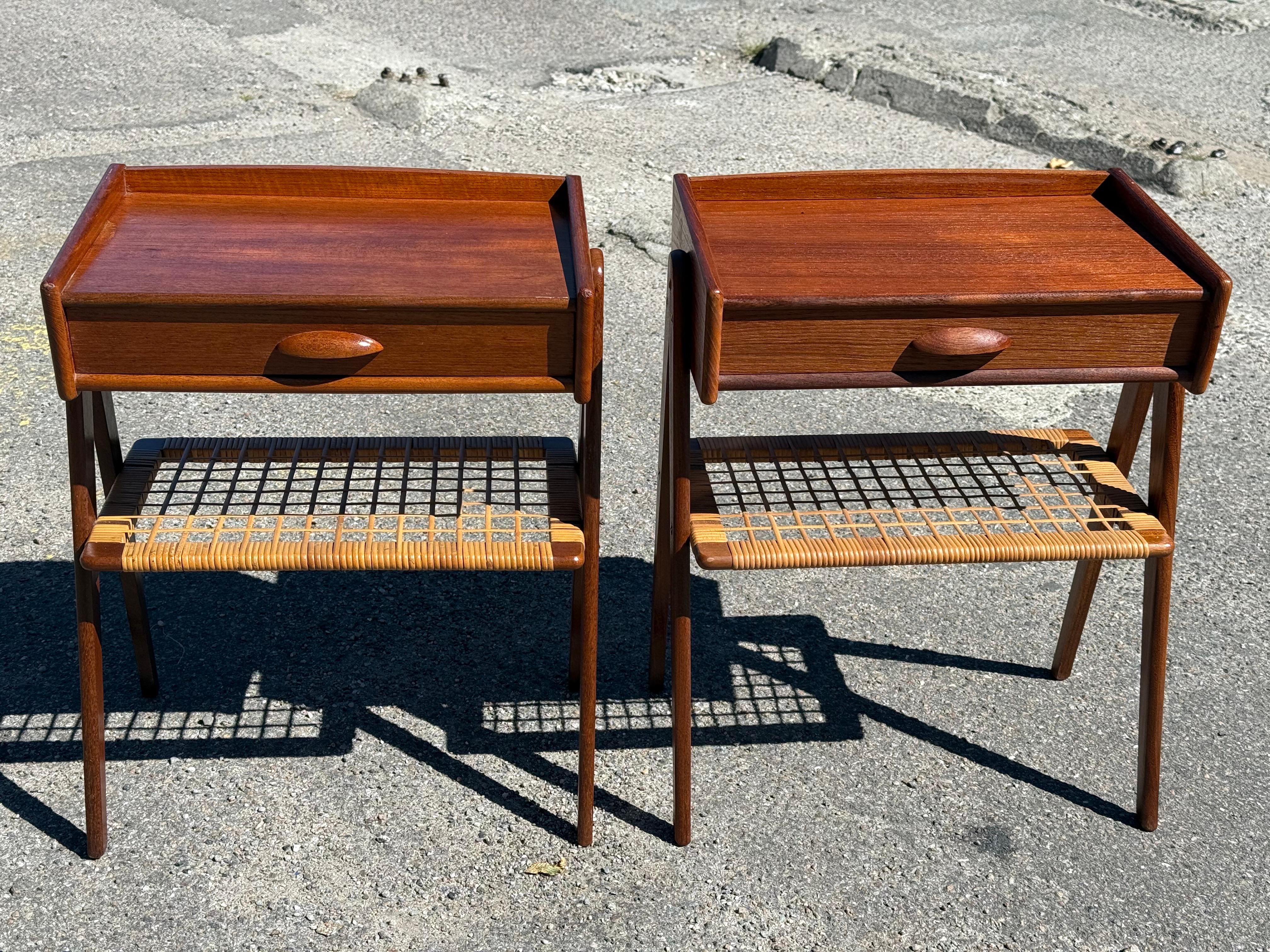 Danish Mid century modern teak Night stands by Søren Rasmussen from the 1960's For Sale 6