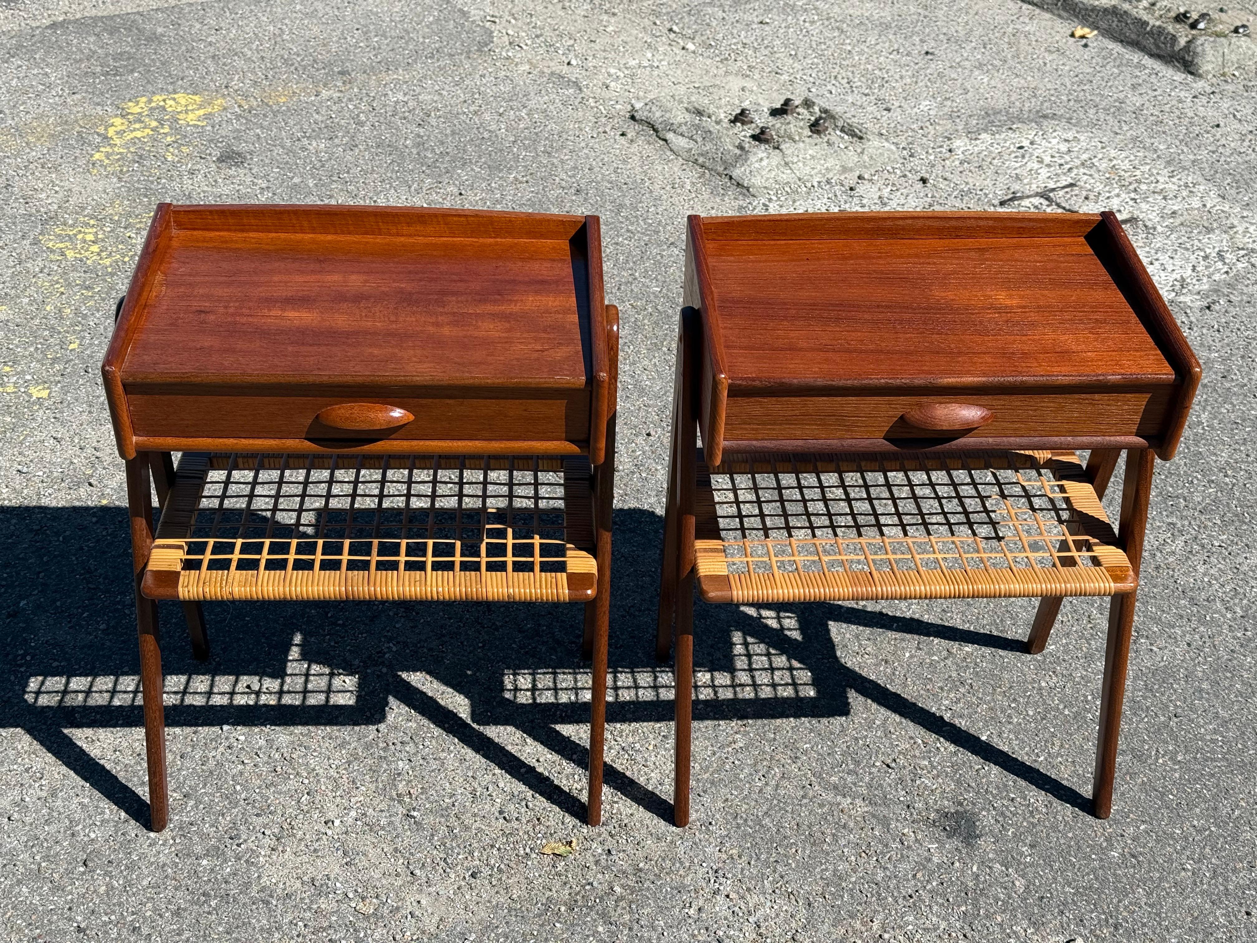Mid-20th Century Danish Mid century modern teak Night stands by Søren Rasmussen from the 1960's For Sale