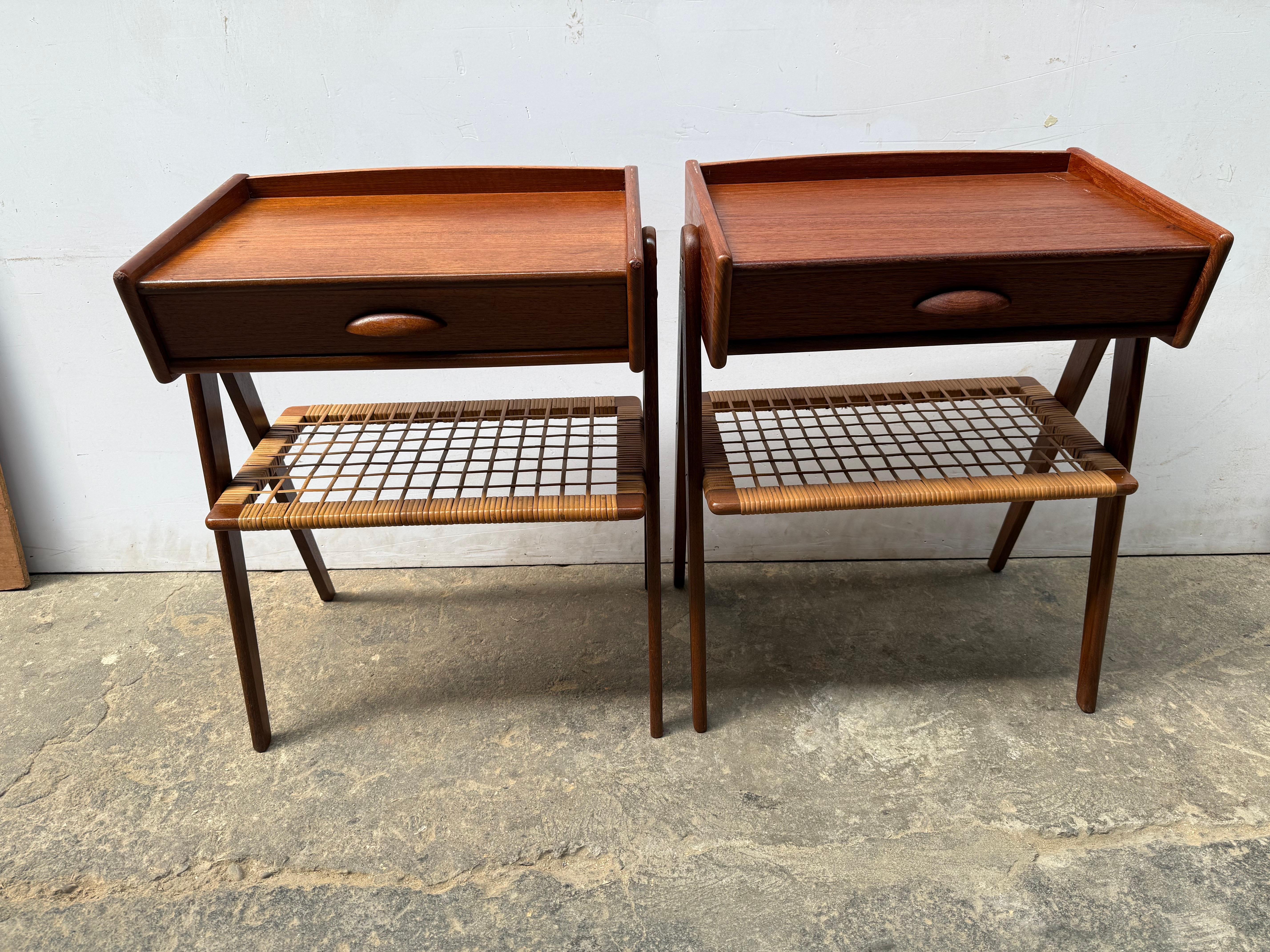 Teak Danish Mid century modern teak Night stands by Søren Rasmussen from the 1960's For Sale