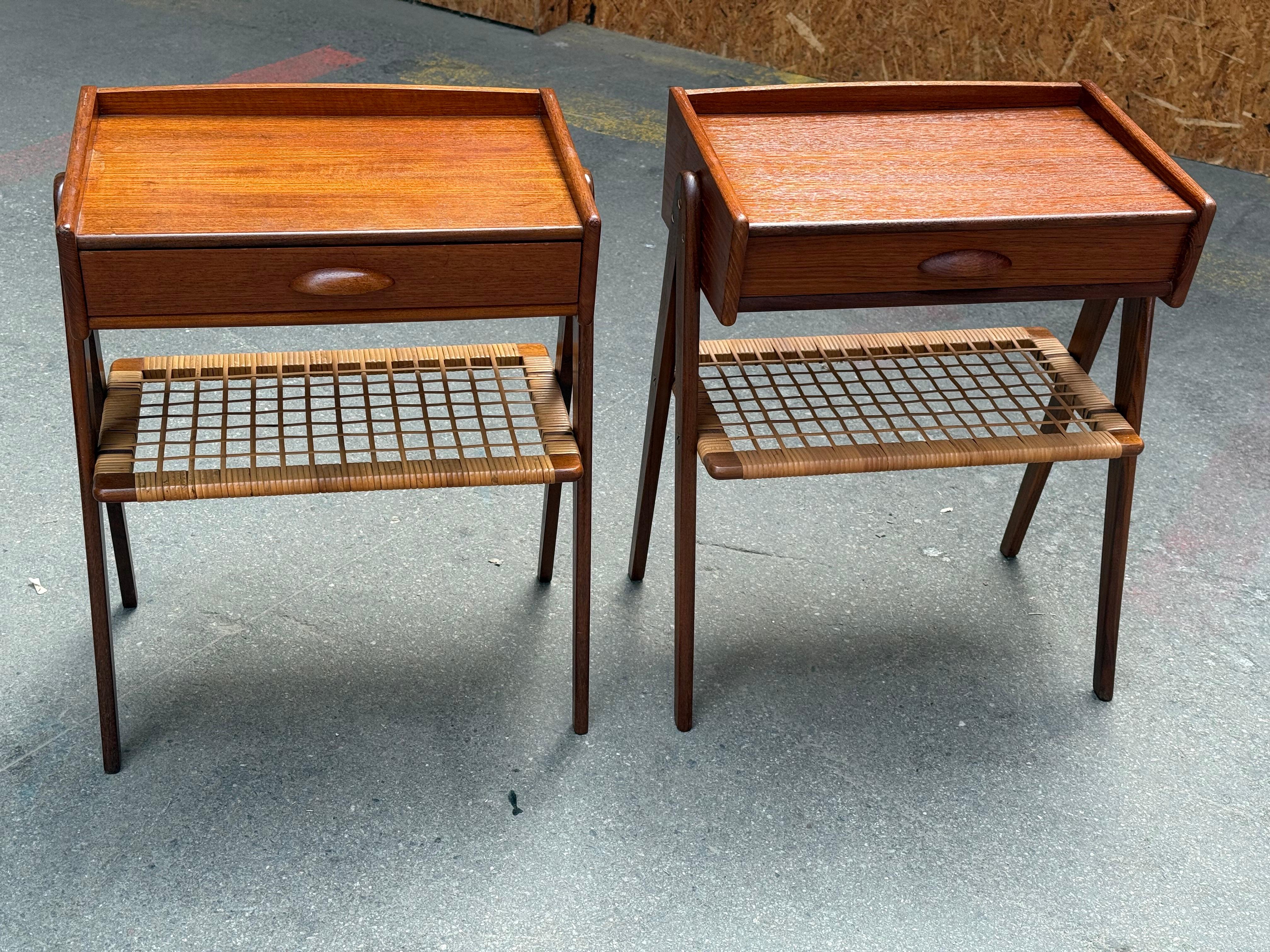 Danish Mid century modern teak Night stands by Søren Rasmussen from the 1960's For Sale 1