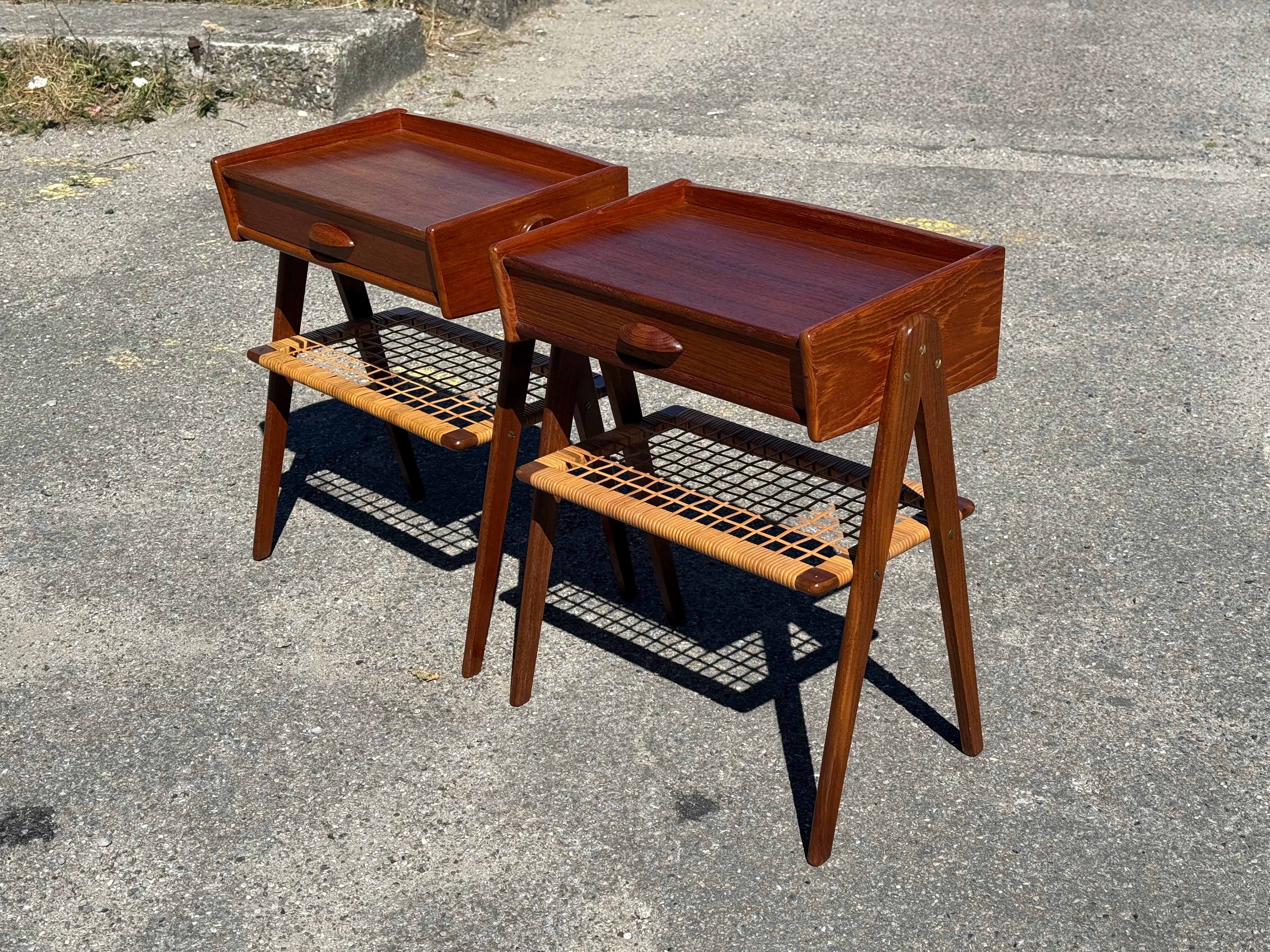 Danish Mid century modern teak Night stands by Søren Rasmussen from the 1960's For Sale 3
