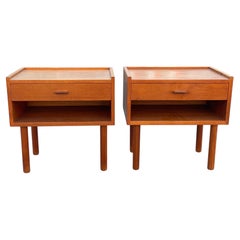 Danish Mid-century modern Teak Nightstands by Hans J. Wegner for Ry Møbler