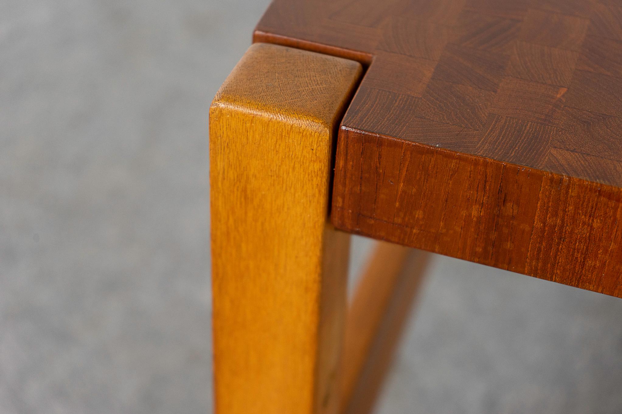 oak block coffee table