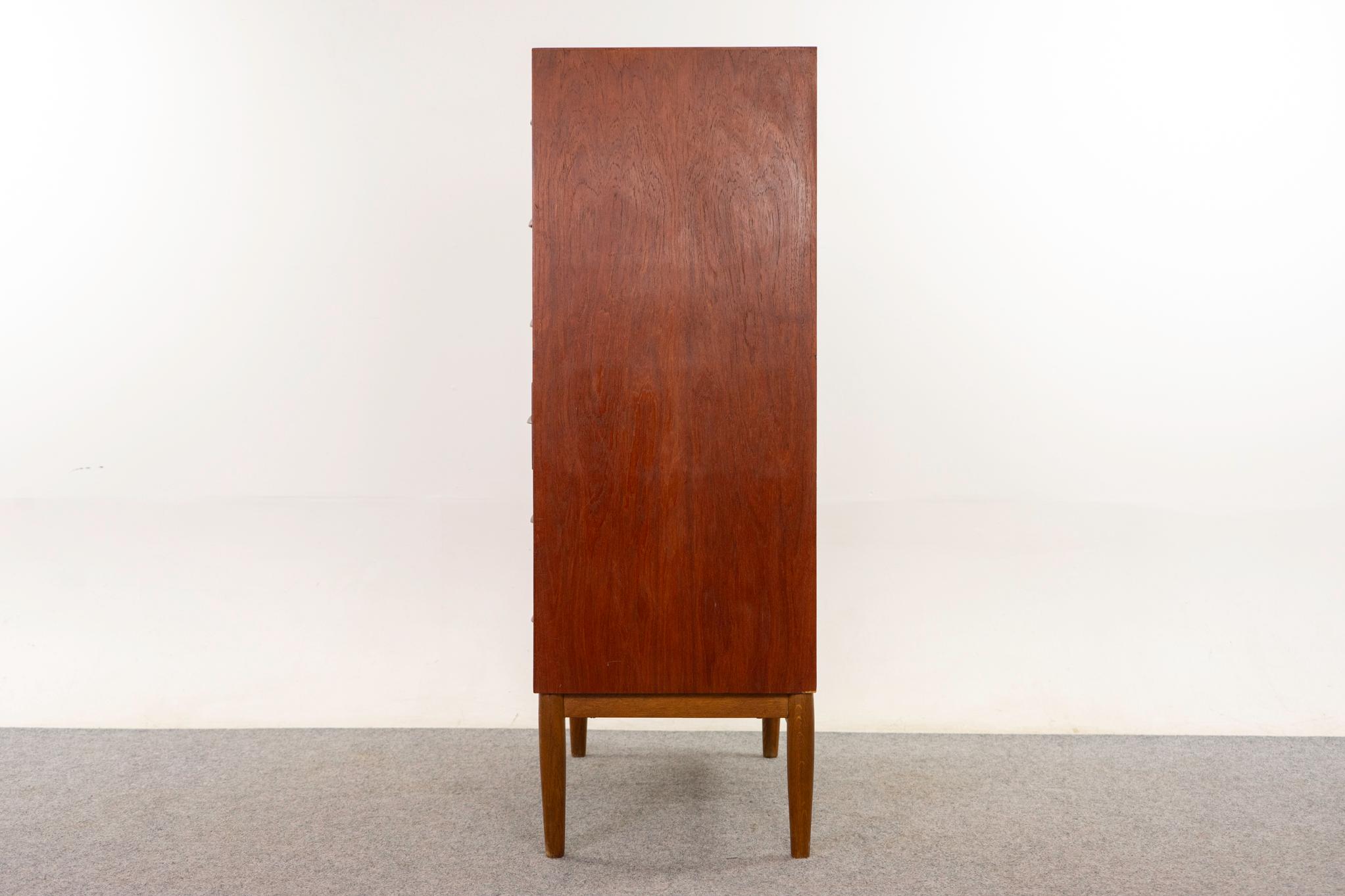 Danish Mid-Century Modern Teak & Oak Highboy Dresser For Sale 4