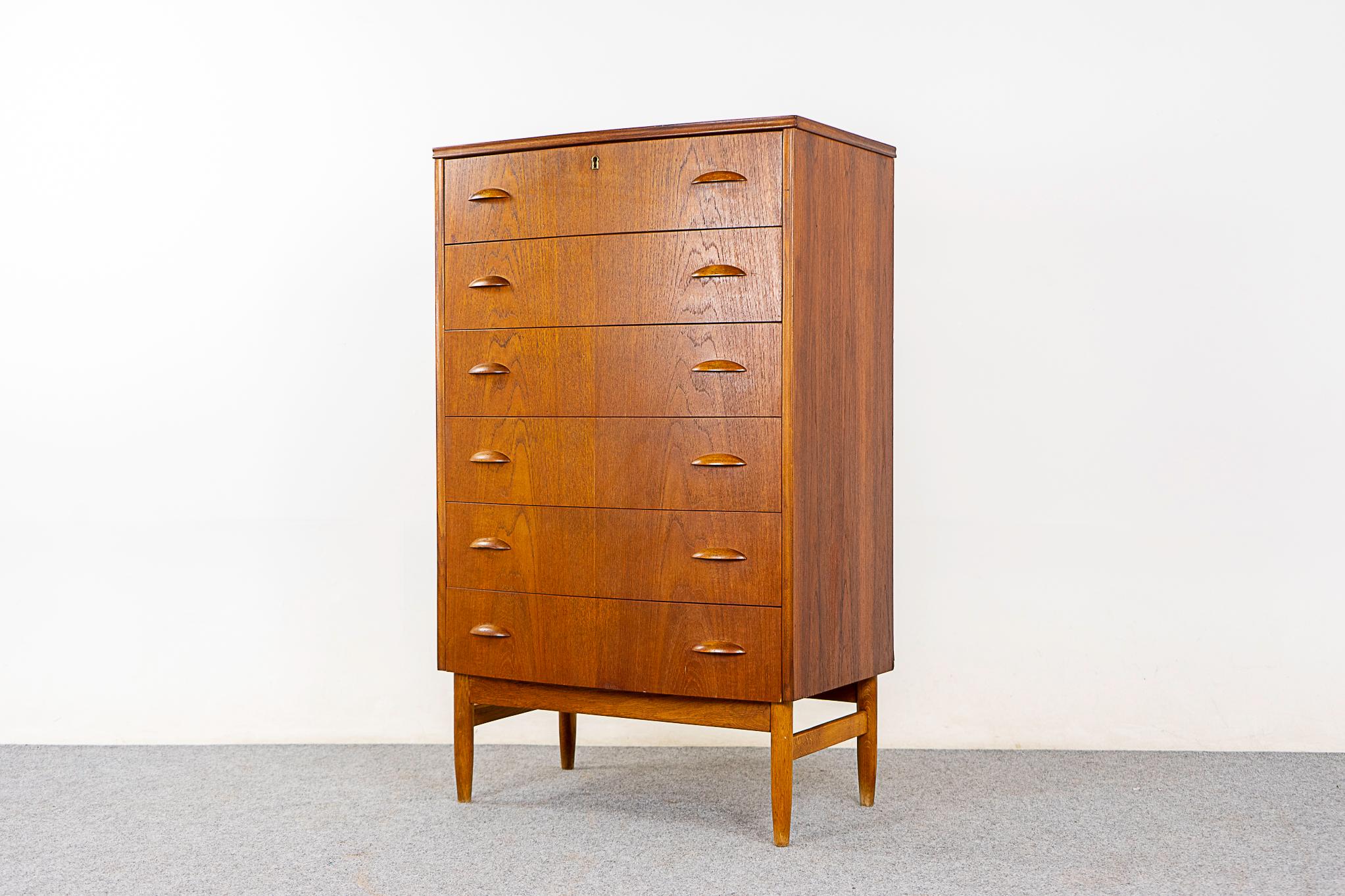 Mid-20th Century Danish Mid-Century Modern Teak & Oak Highboy Dresser For Sale