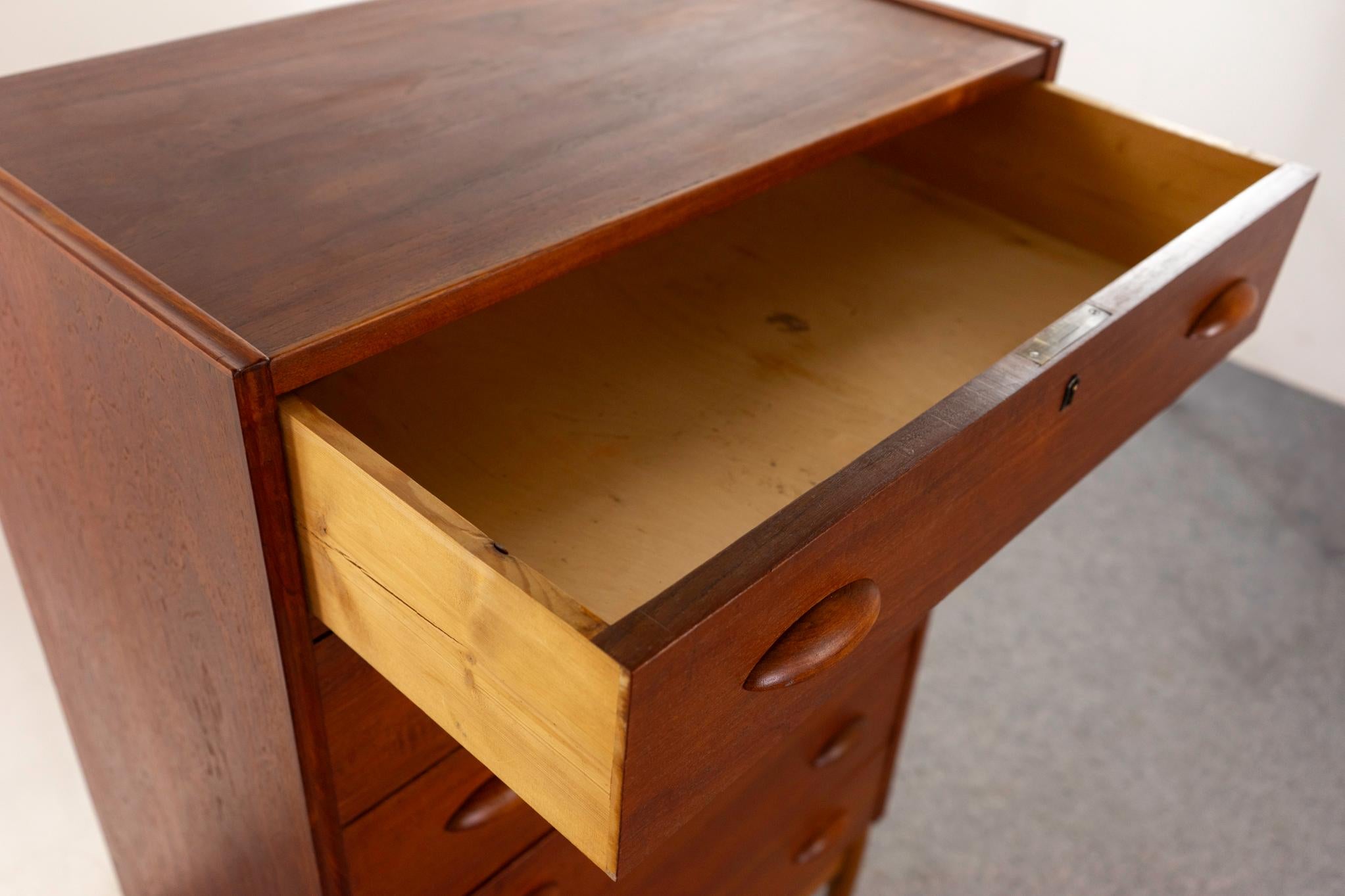 Danish Mid-Century Modern Teak & Oak Highboy Dresser For Sale 1