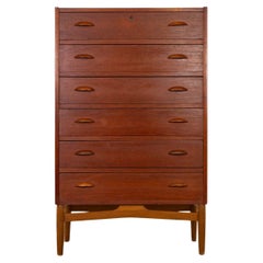 Danish Mid-Century Modern Teak & Oak Highboy Dresser