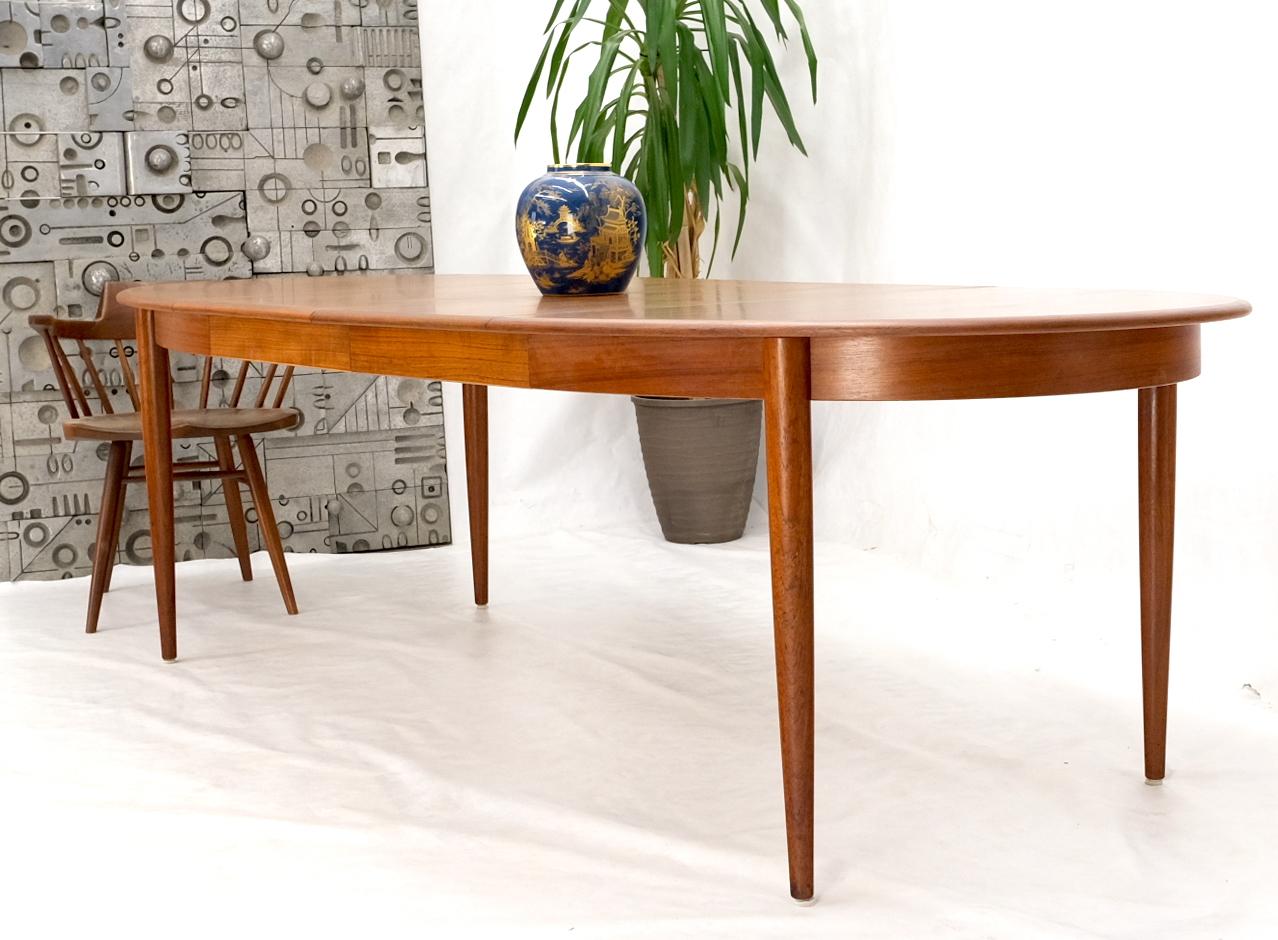 Danish Mid-Century Modern Teak Oval Dining Table w/ Two Extension Boards 7