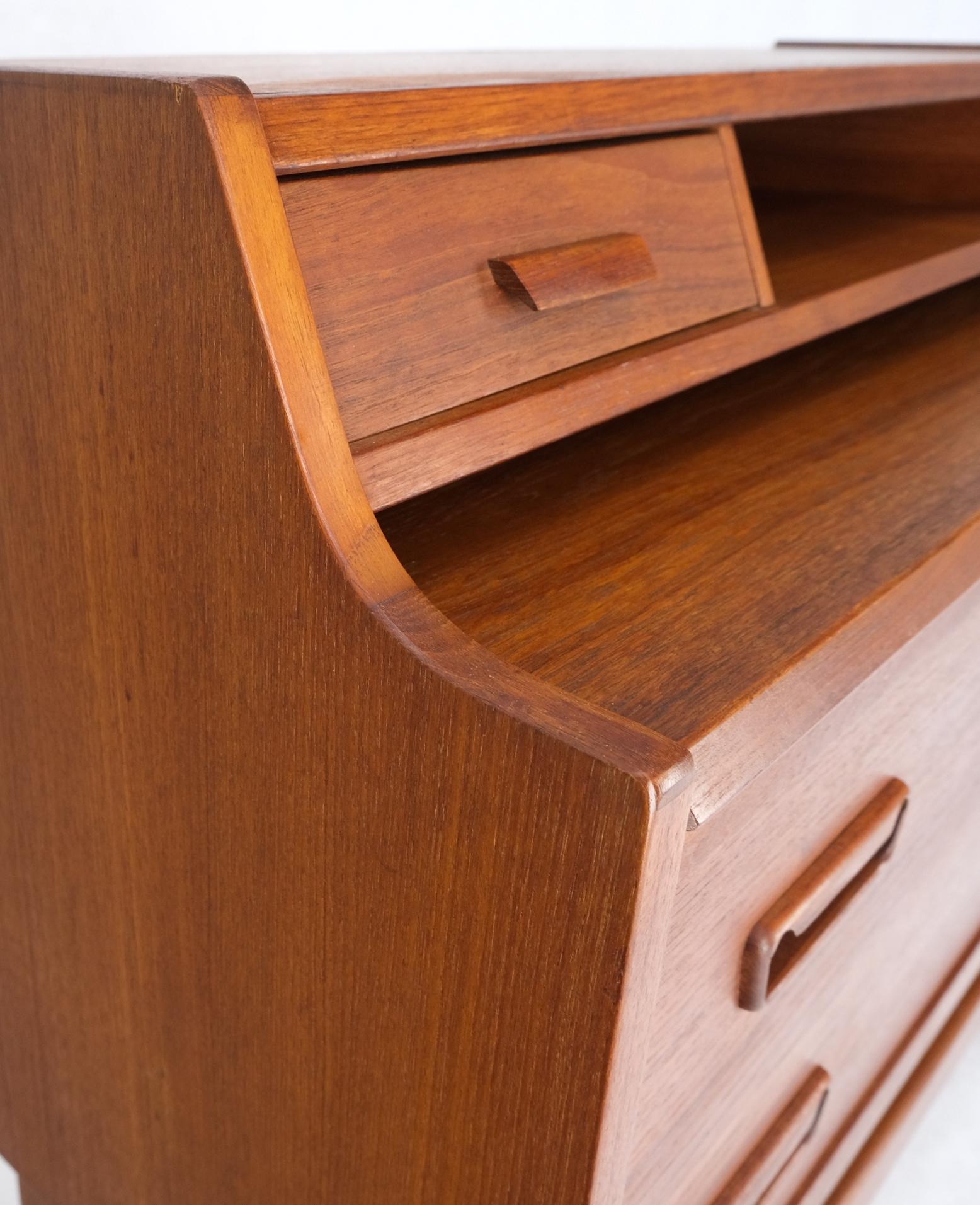 Danish Mid-Century Modern Teak Pull Out Secretary Desk Chest of Drawers Dresser For Sale 3