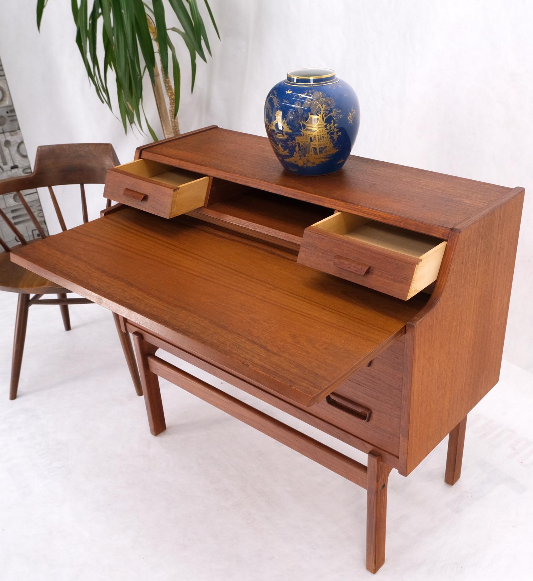 Danish Mid-Century Modern teak pull out secretary desk chest of drawers dresser.