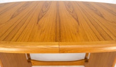 Danish Mid Century Modern Teak Racetrack Oval Dining Table 2 Extensions MINT