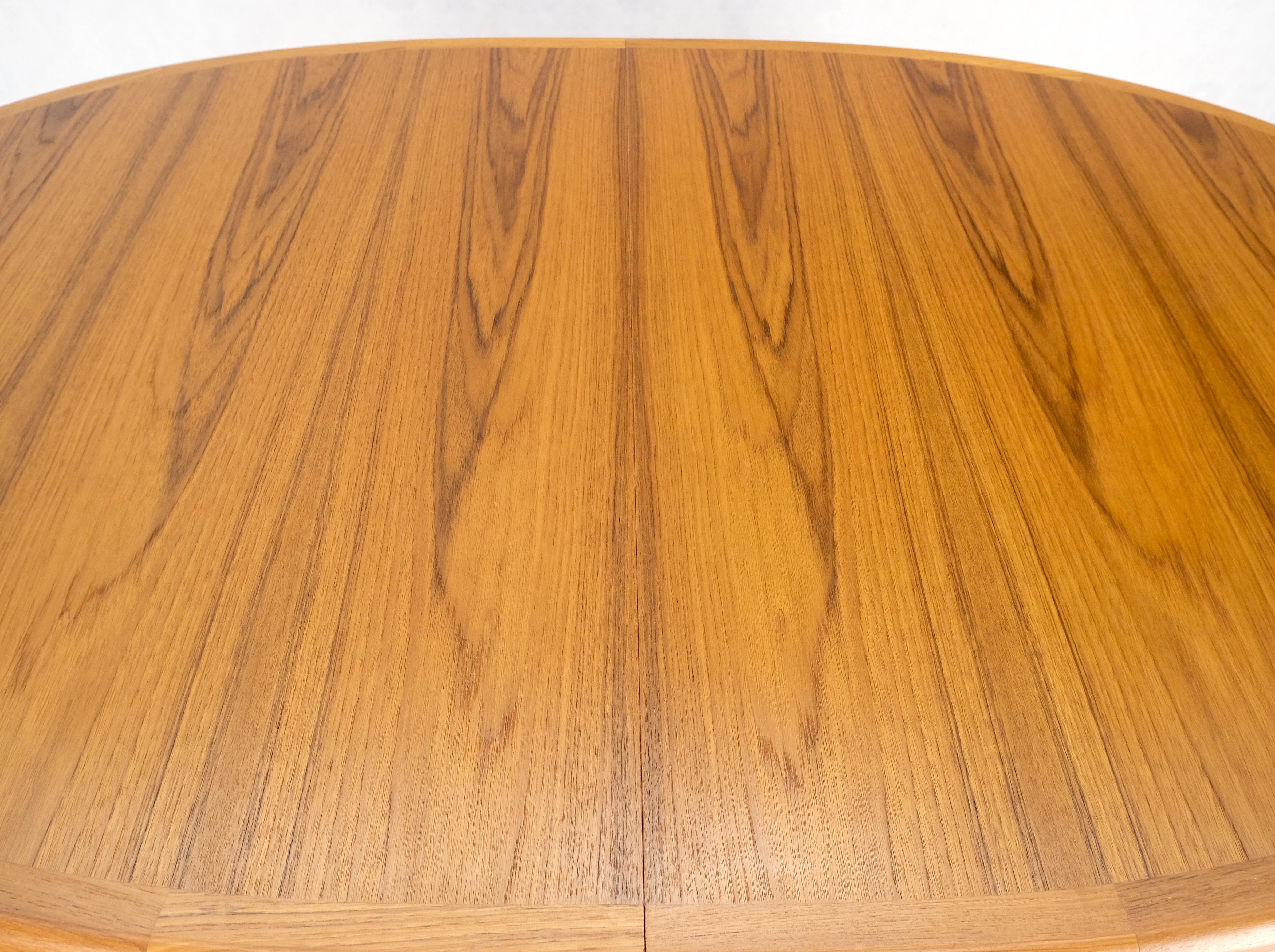 20th Century Danish Mid Century Modern Teak Racetrack Oval Dining Table 2 Extensions MINT For Sale
