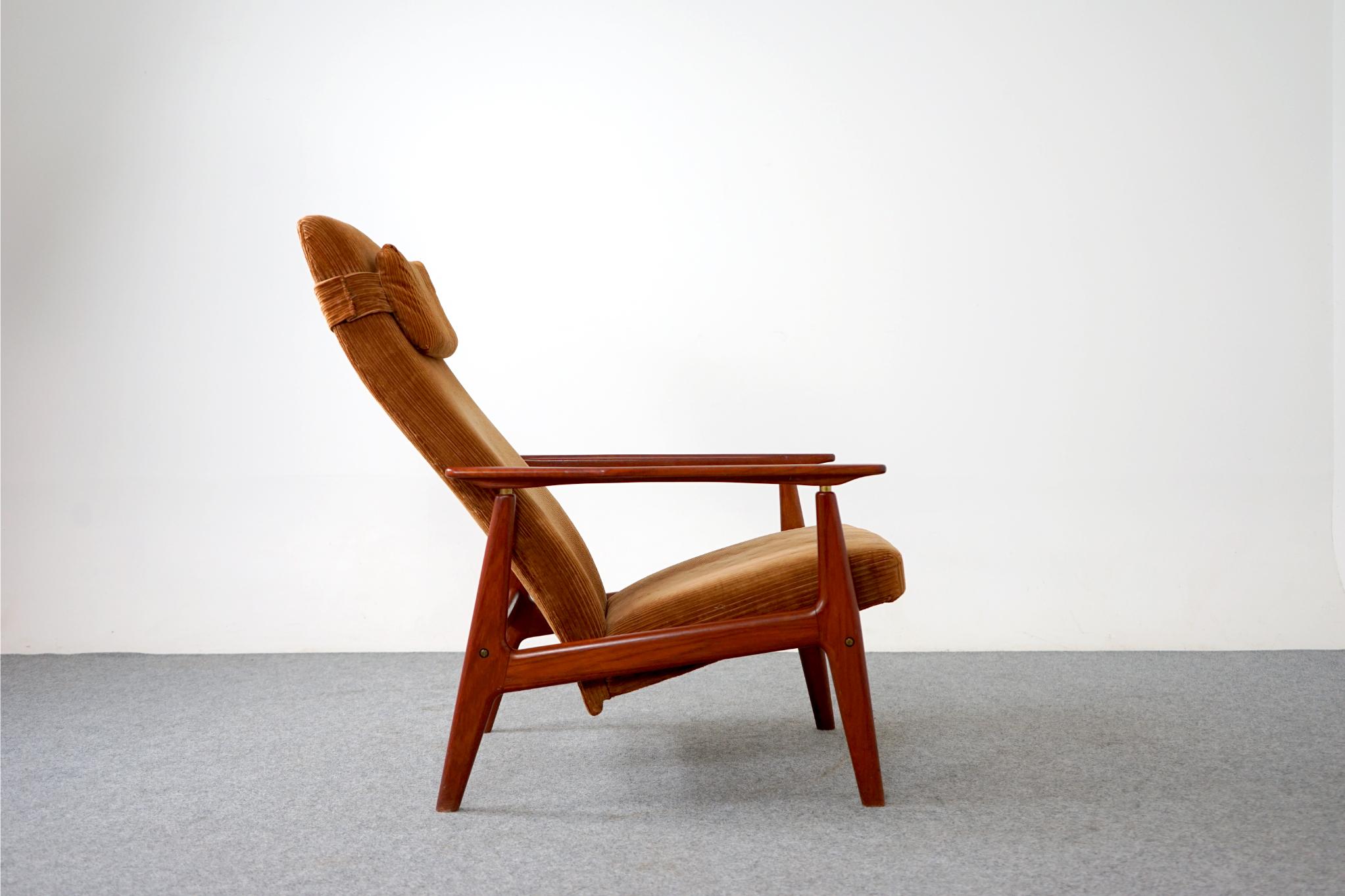 Danish Mid-Century Modern Teak Reclining Lounge Chair 2