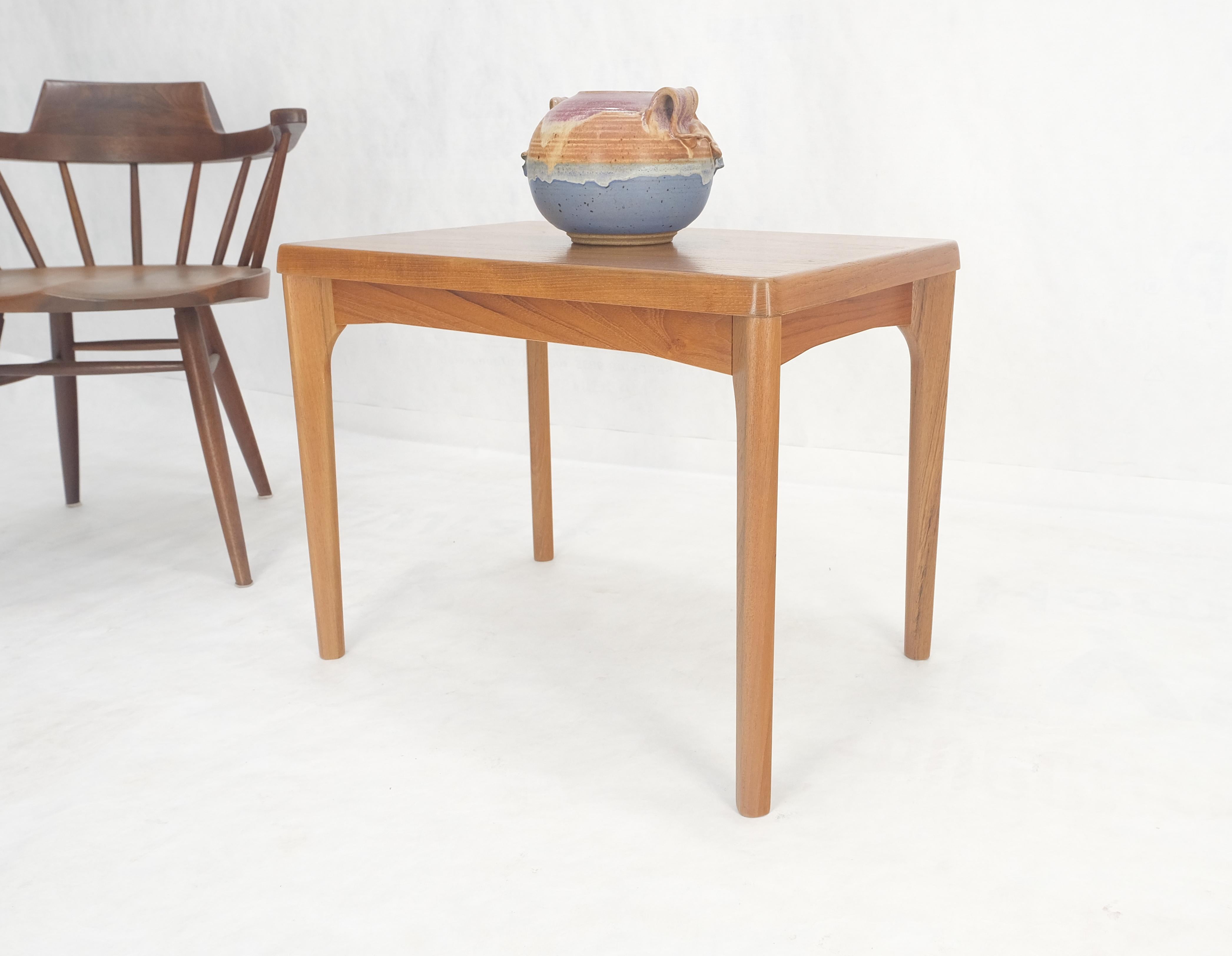 Danish Mid Century Modern Teak Rectangle Side End Table Stand MINT! For Sale 4