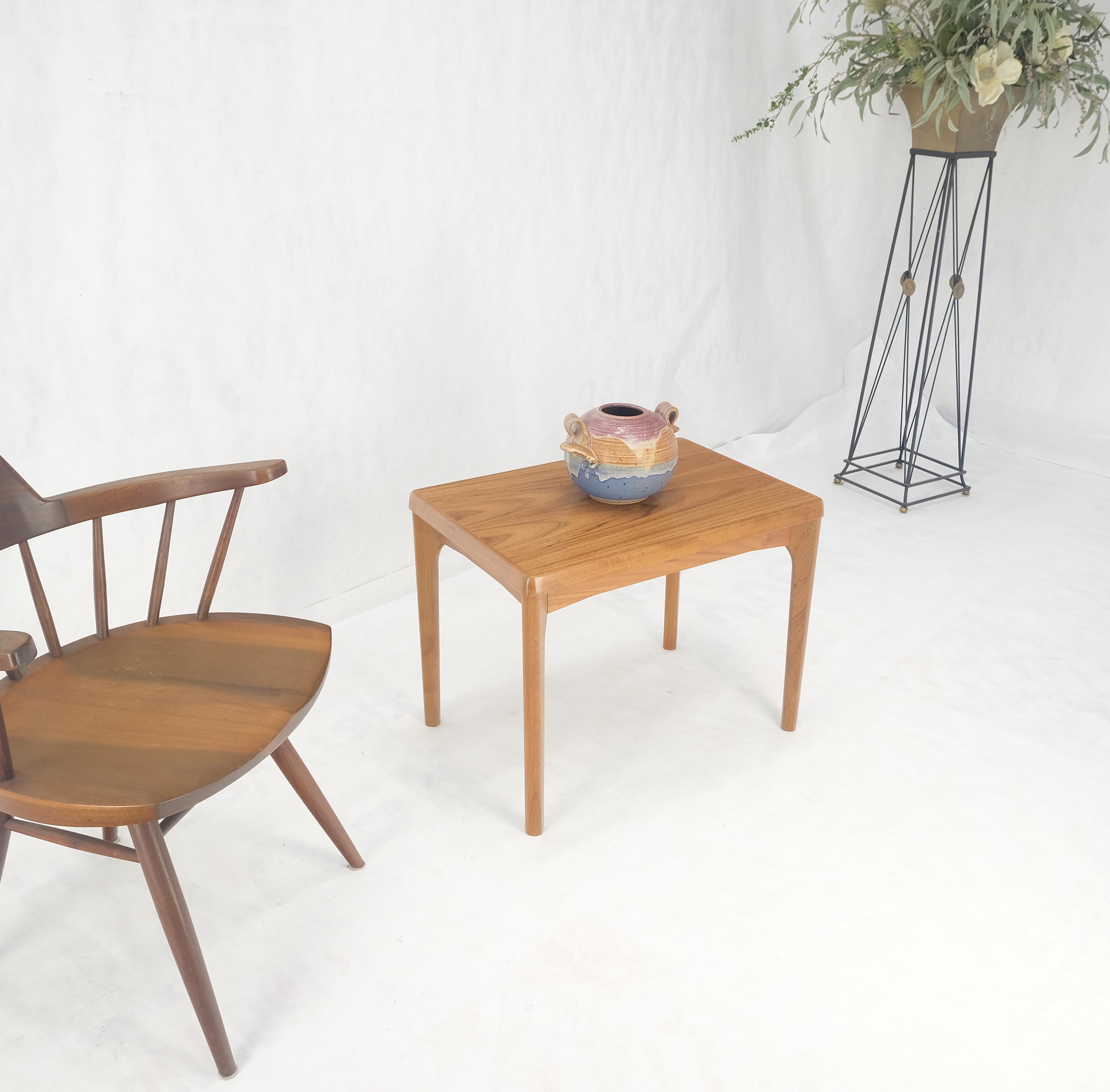 Danish Mid Century Modern Teak Rectangle Side End Table Stand MINT! For Sale 6