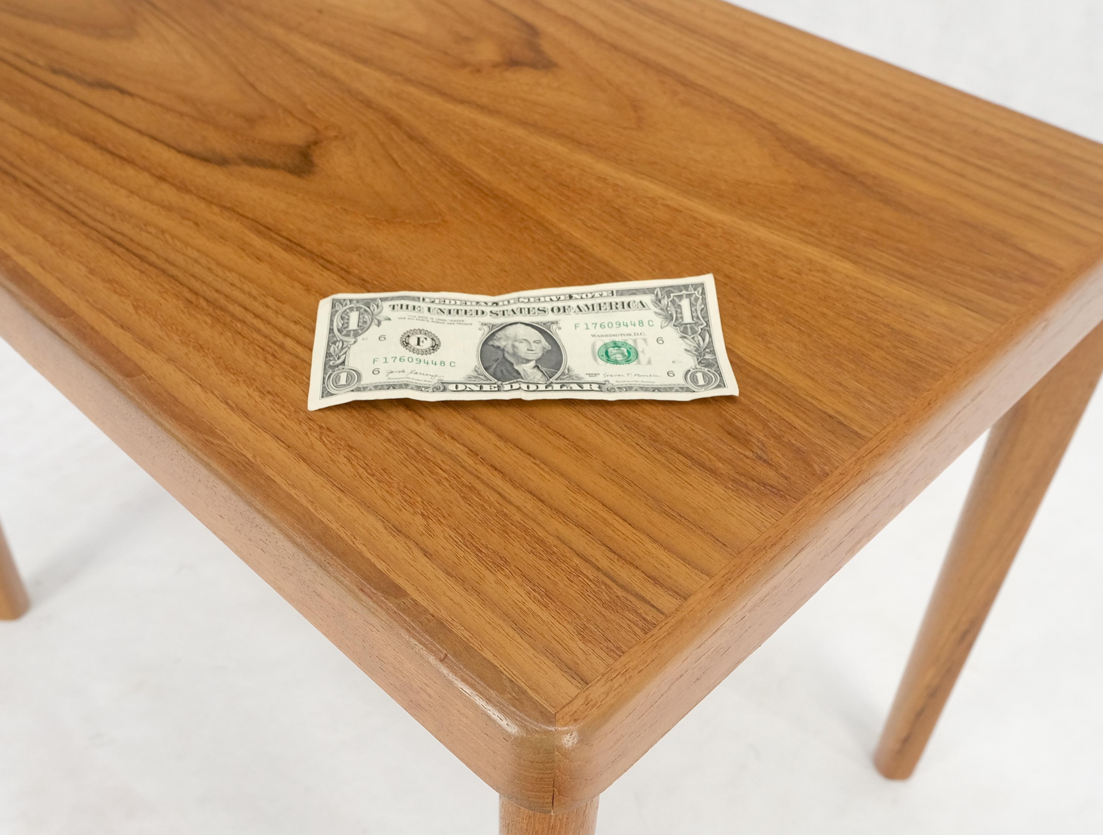 Danish Mid Century Modern Teak Rectangle Side End Table Stand MINT! For Sale 7