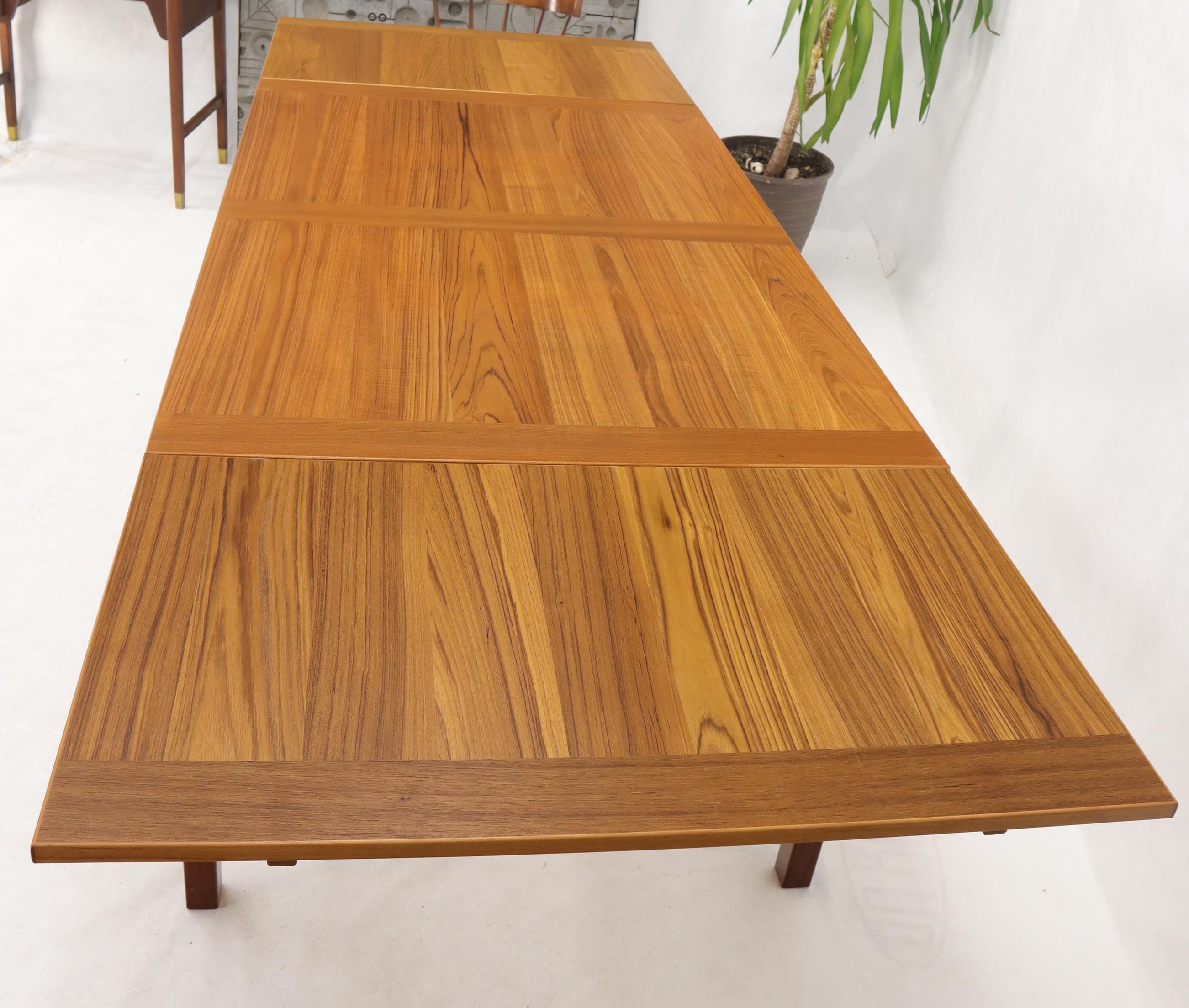 Danish Mid-Century Modern Teak Refectory Dining Table Leaves For Sale 4