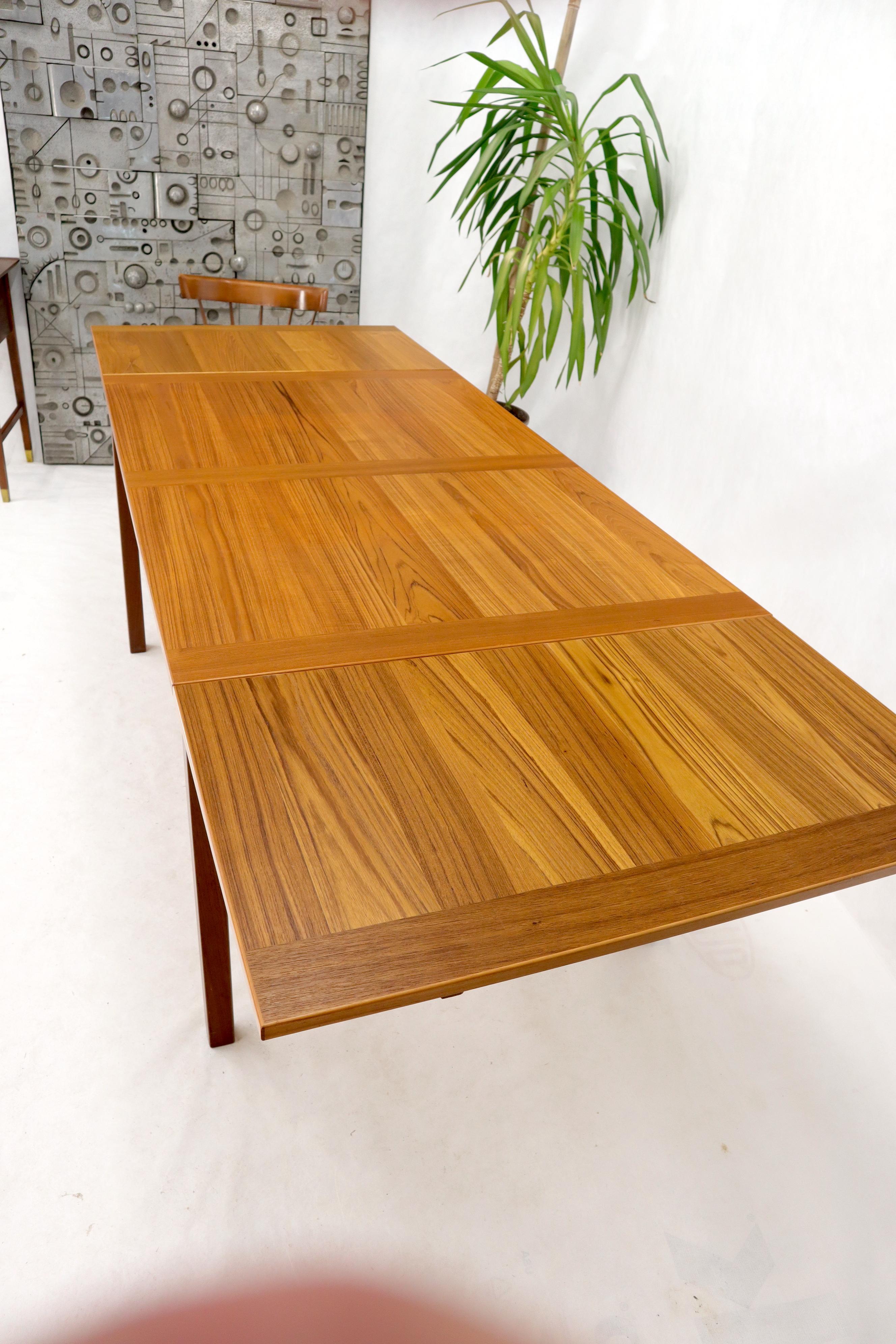 Lacquered Danish Mid-Century Modern Teak Refectory Dining Table Leaves For Sale