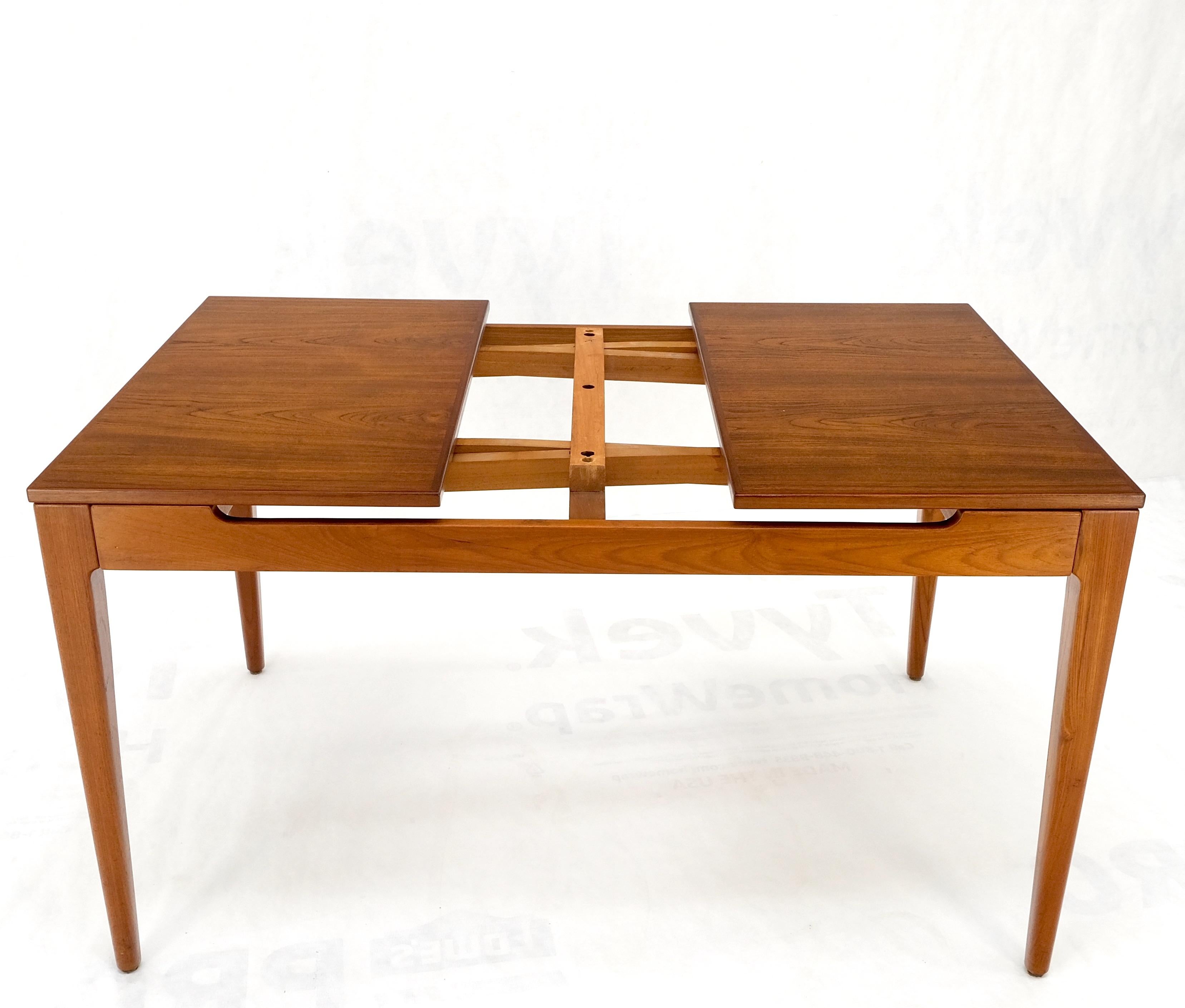 Danish Mid-Century Modern Teak Refectory Dining Table Two Leafs Mint! For Sale 6