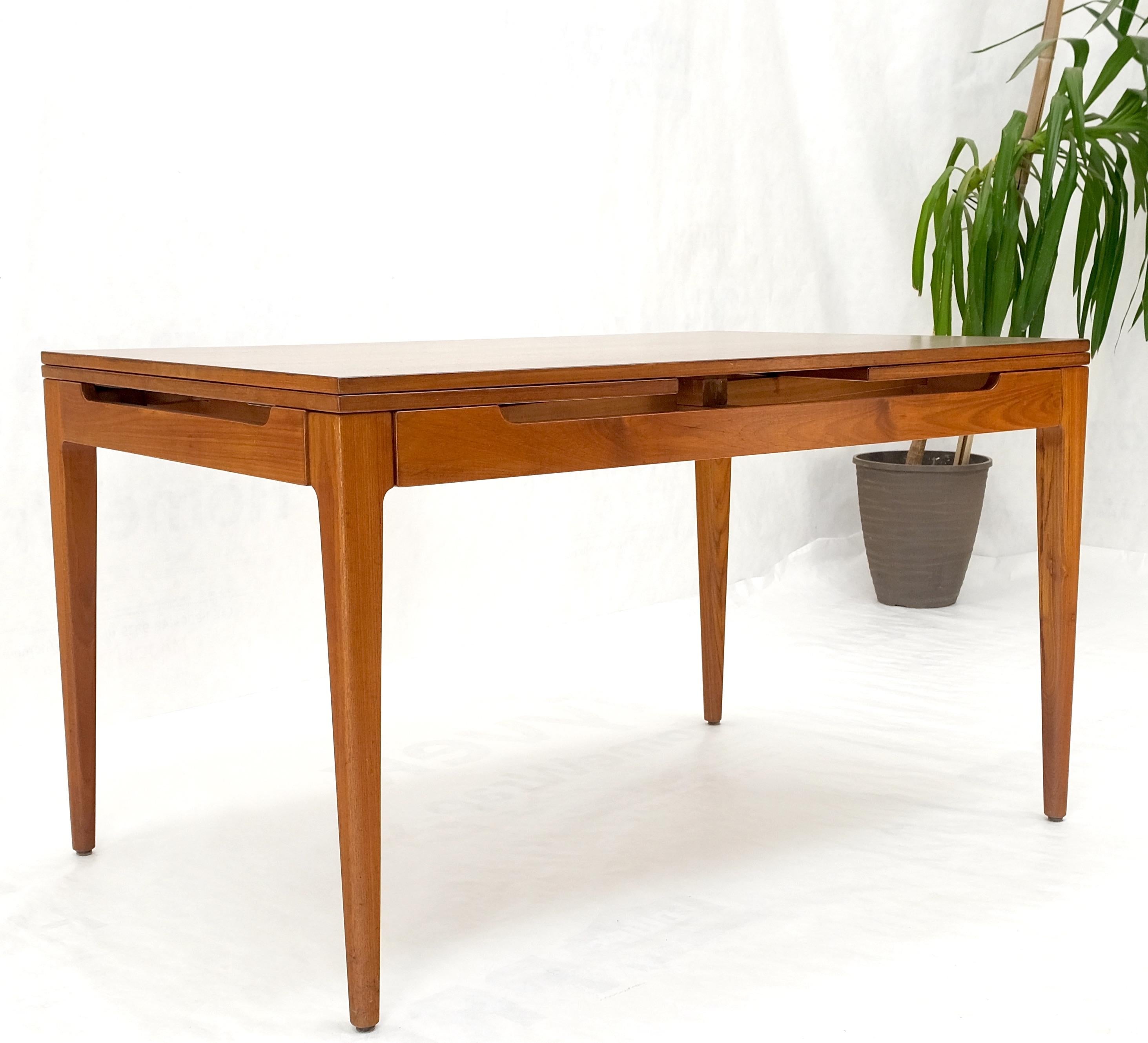 Danish Mid-Century Modern Teak Refectory Dining Table Two Leafs Mint! For Sale 8