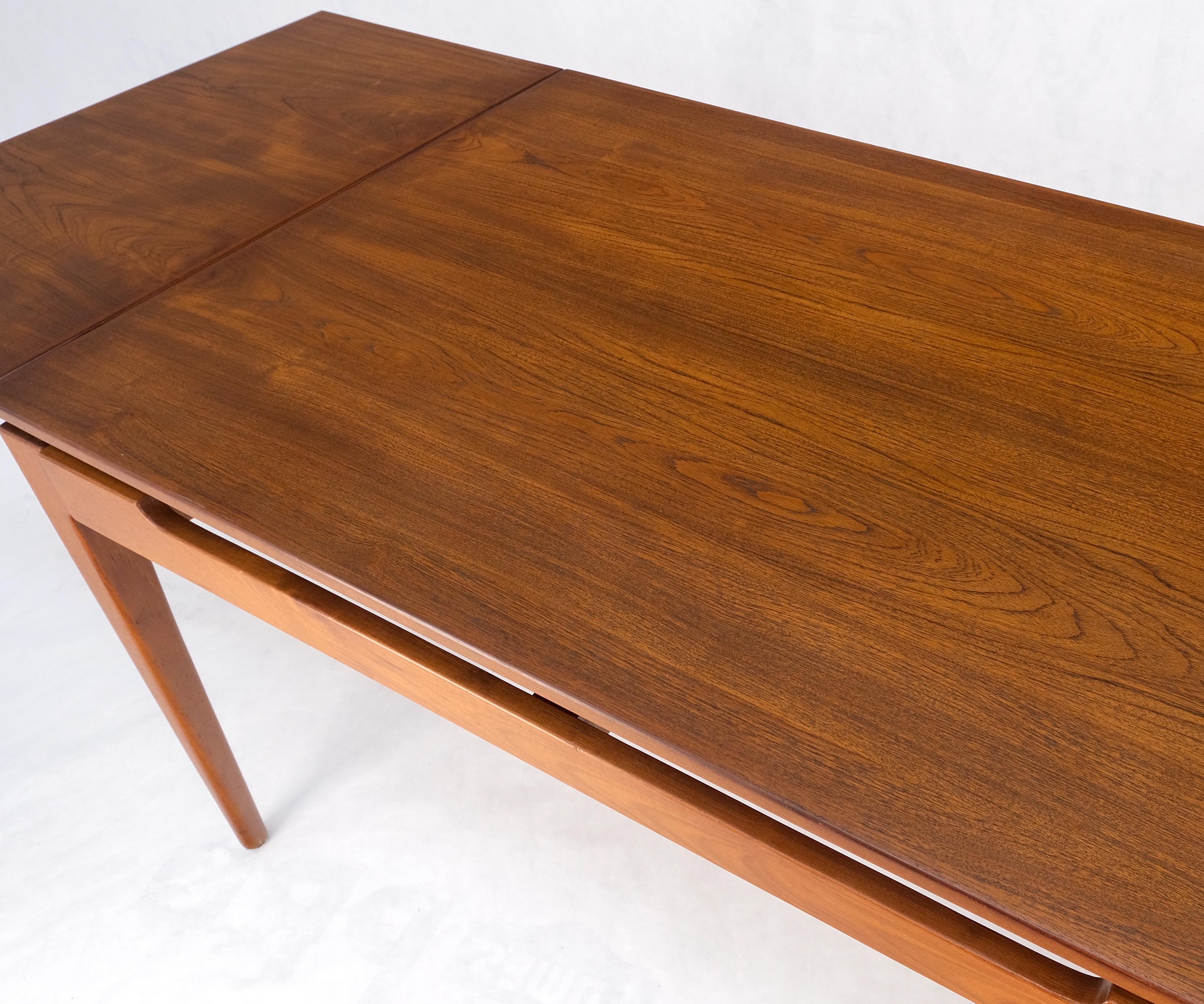 Danish Mid-Century Modern Teak Refectory Dining Table Two Leafs Mint! For Sale 1