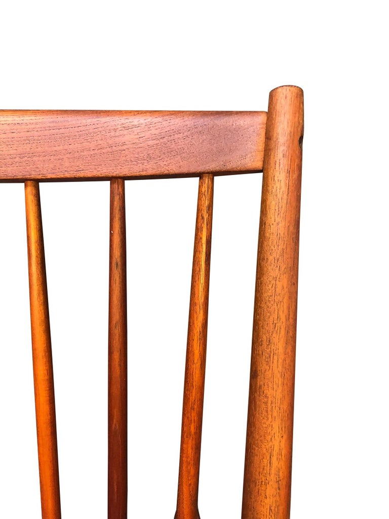 Woodwork Danish Mid-Century Modern Teak Rocking Chair by Frank Reenskaug for Bramin For Sale
