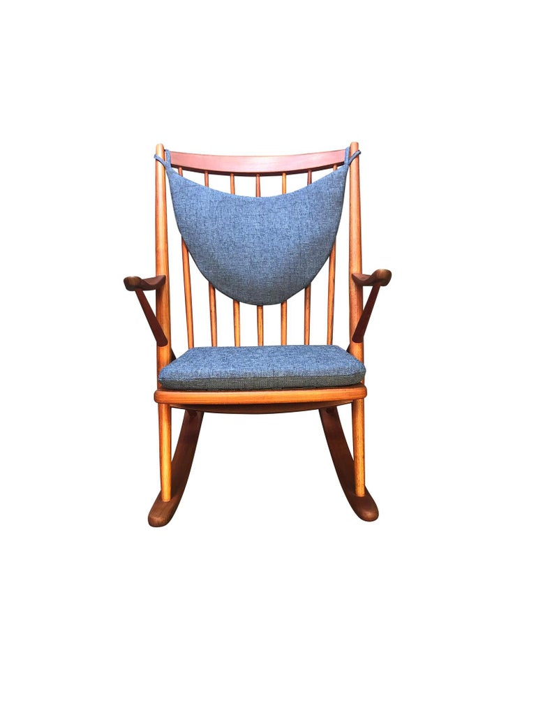 Danish Mid-Century Modern Teak Rocking Chair by Frank Reenskaug for Bramin In Good Condition For Sale In San Marcos, CA