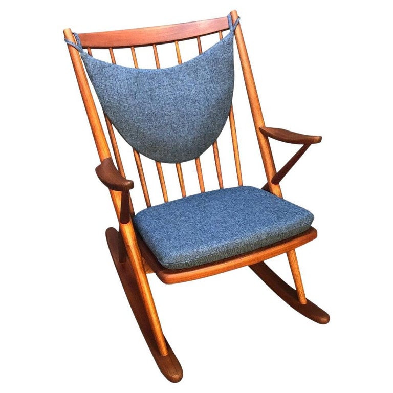 Danish Mid-Century Modern Teak Rocking Chair by Frank Reenskaug for Bramin For Sale