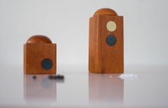 Ensemble salière et poivrière danois en teck moderne du milieu du siècle dernier