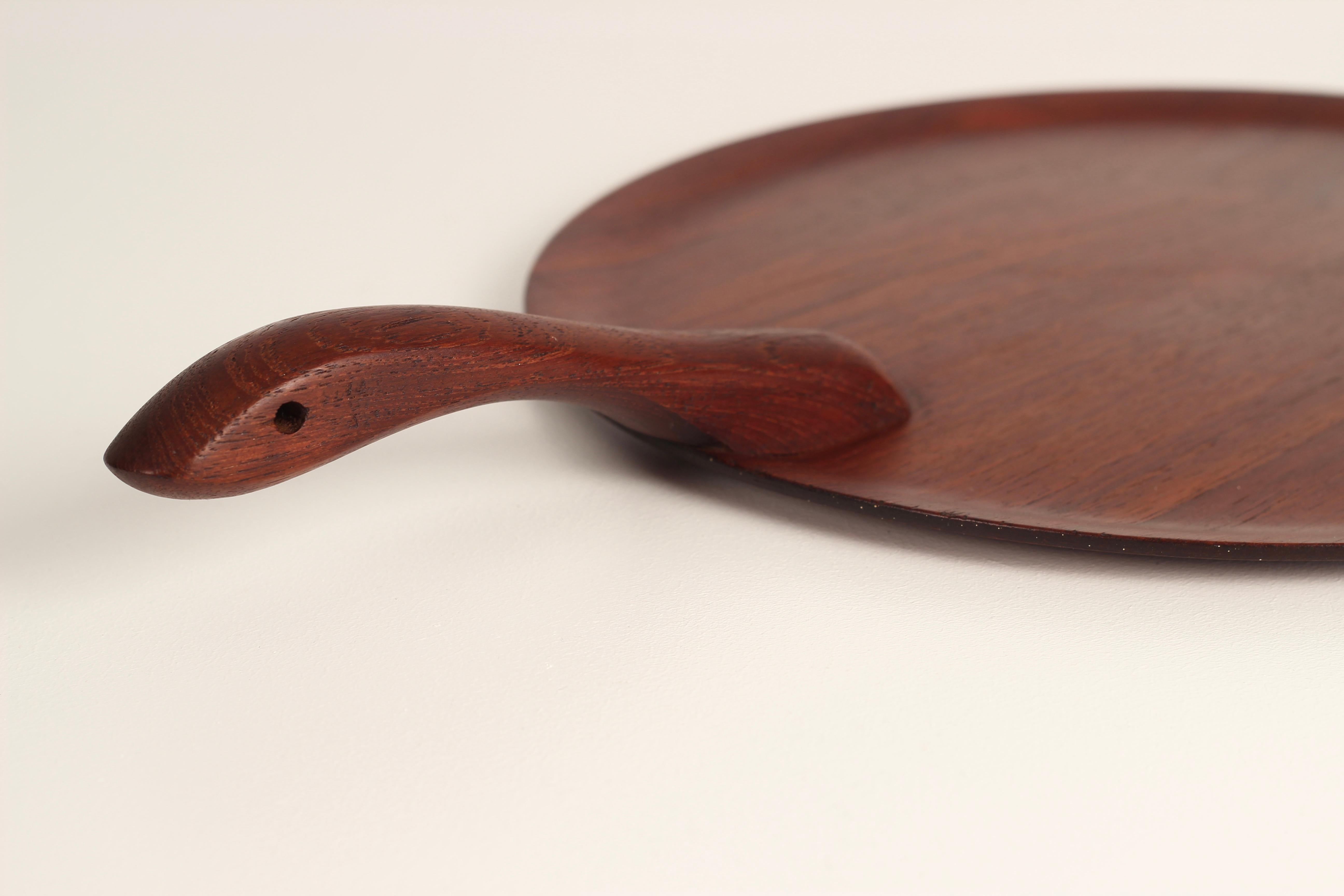 Danish Mid-Century Modern Teak Serving Plate or Cheese Board Similar to Bojesen 9