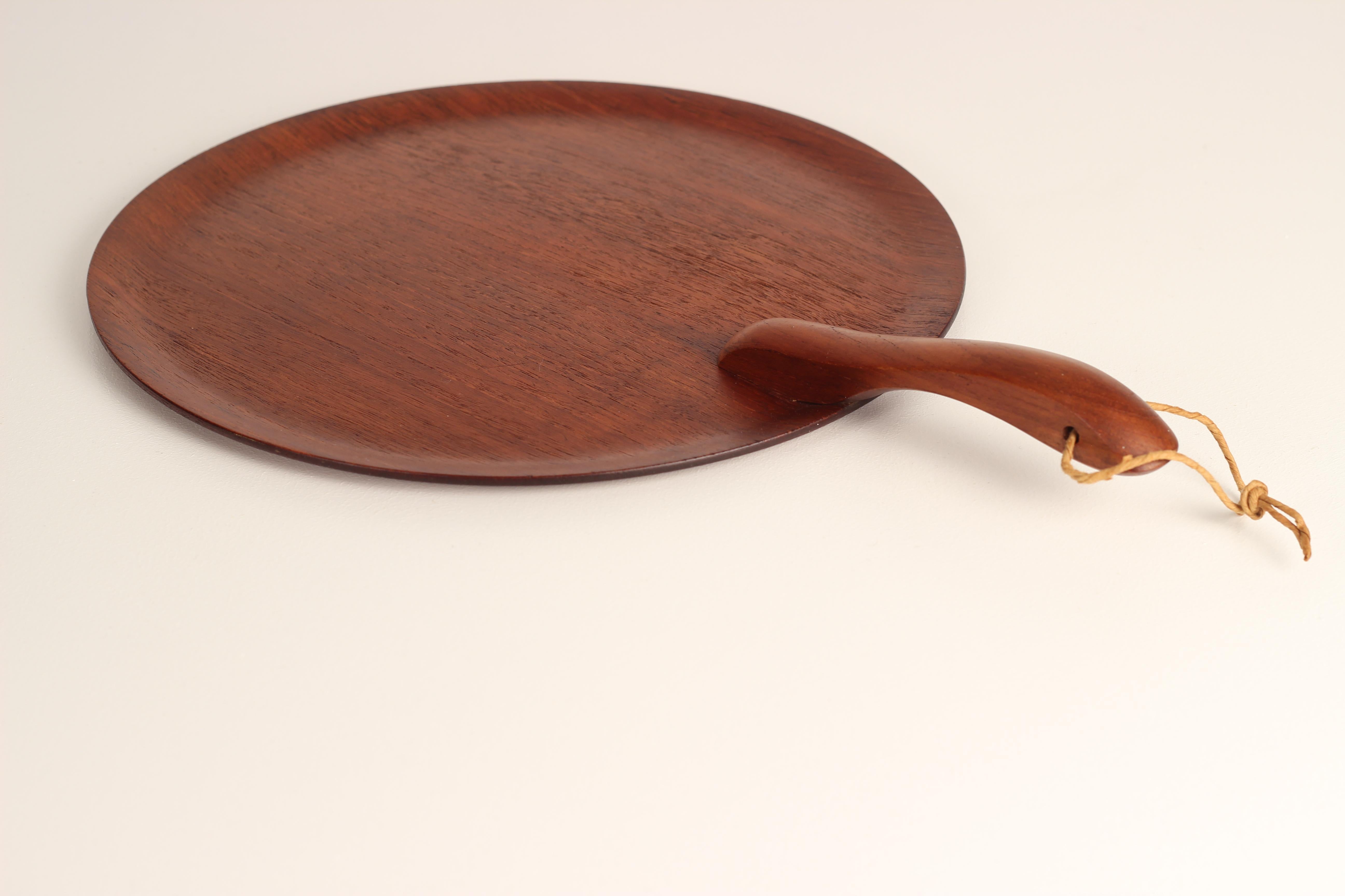 Mid-20th Century Danish Mid-Century Modern Teak Serving Plate or Cheese Board Similar to Bojesen For Sale