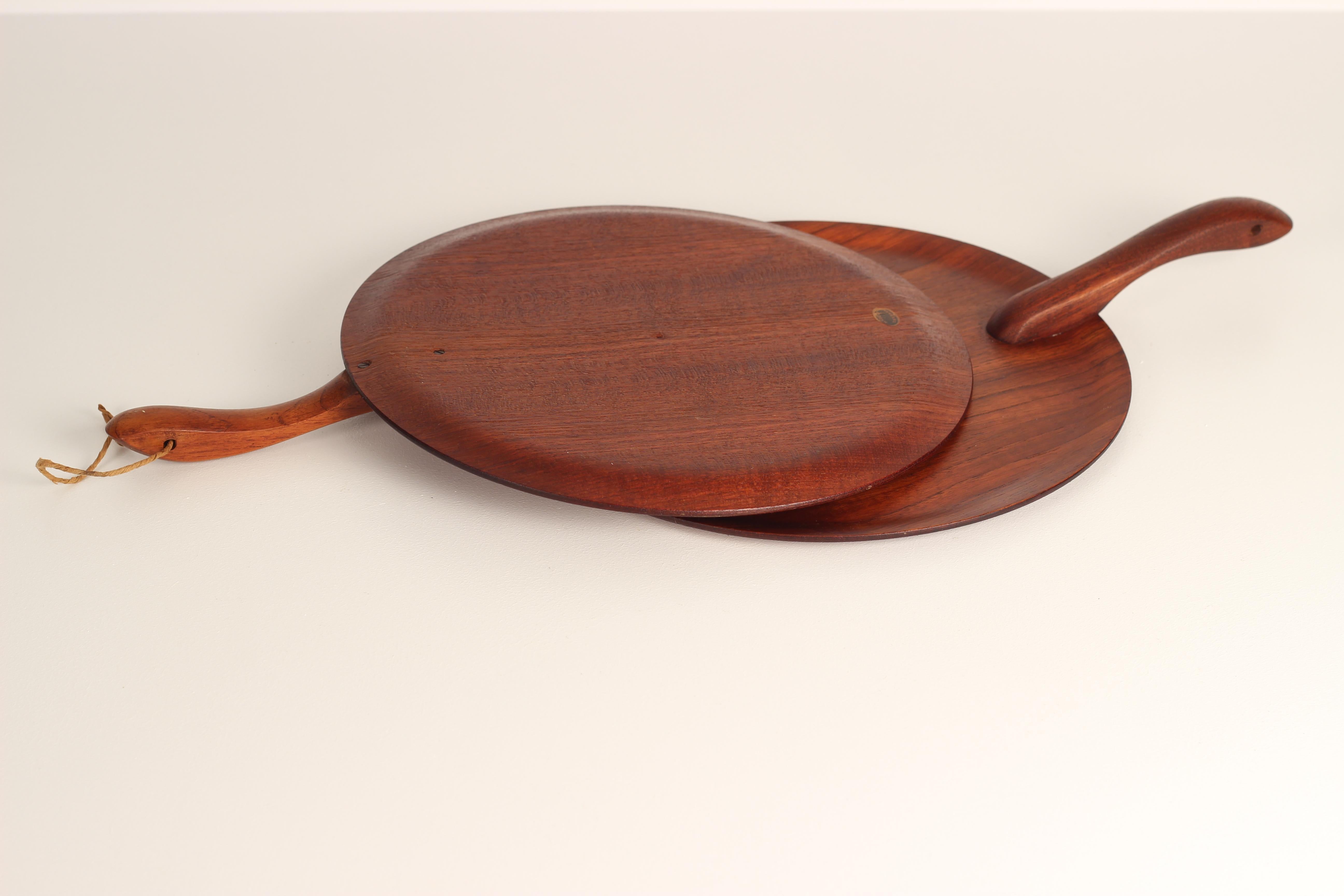 Scandinavian Modern Danish Mid-Century Modern Teak Serving Plate or Cheese Board Similar to Bojesen