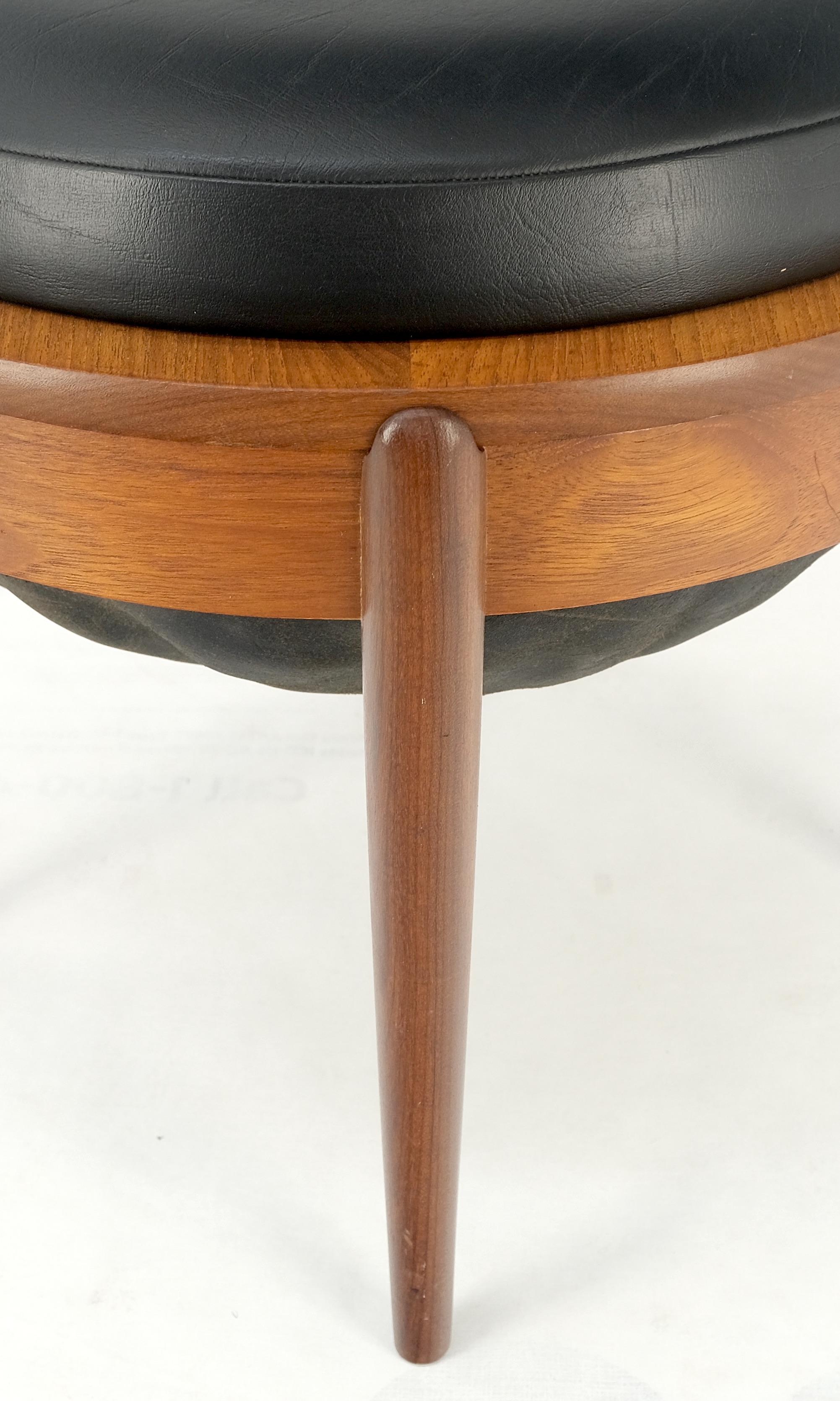 Leather Danish Mid-Century Modern Teak Sewing Stand Table Bench Flip Top by Hansen Mint! For Sale