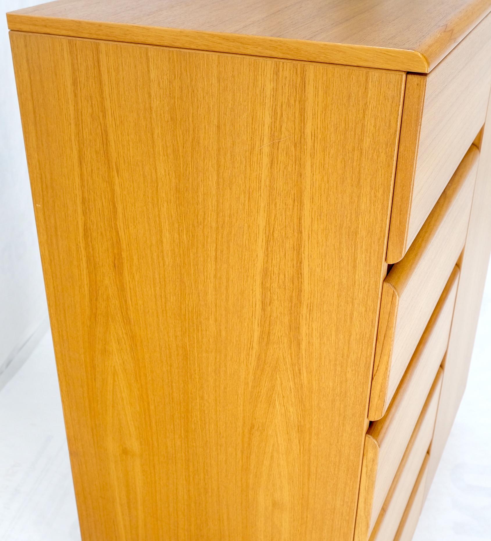 Danish Mid-Century Modern Teak Side by Side Cabinet w 5 Drawers Shelf Compartmet For Sale 3