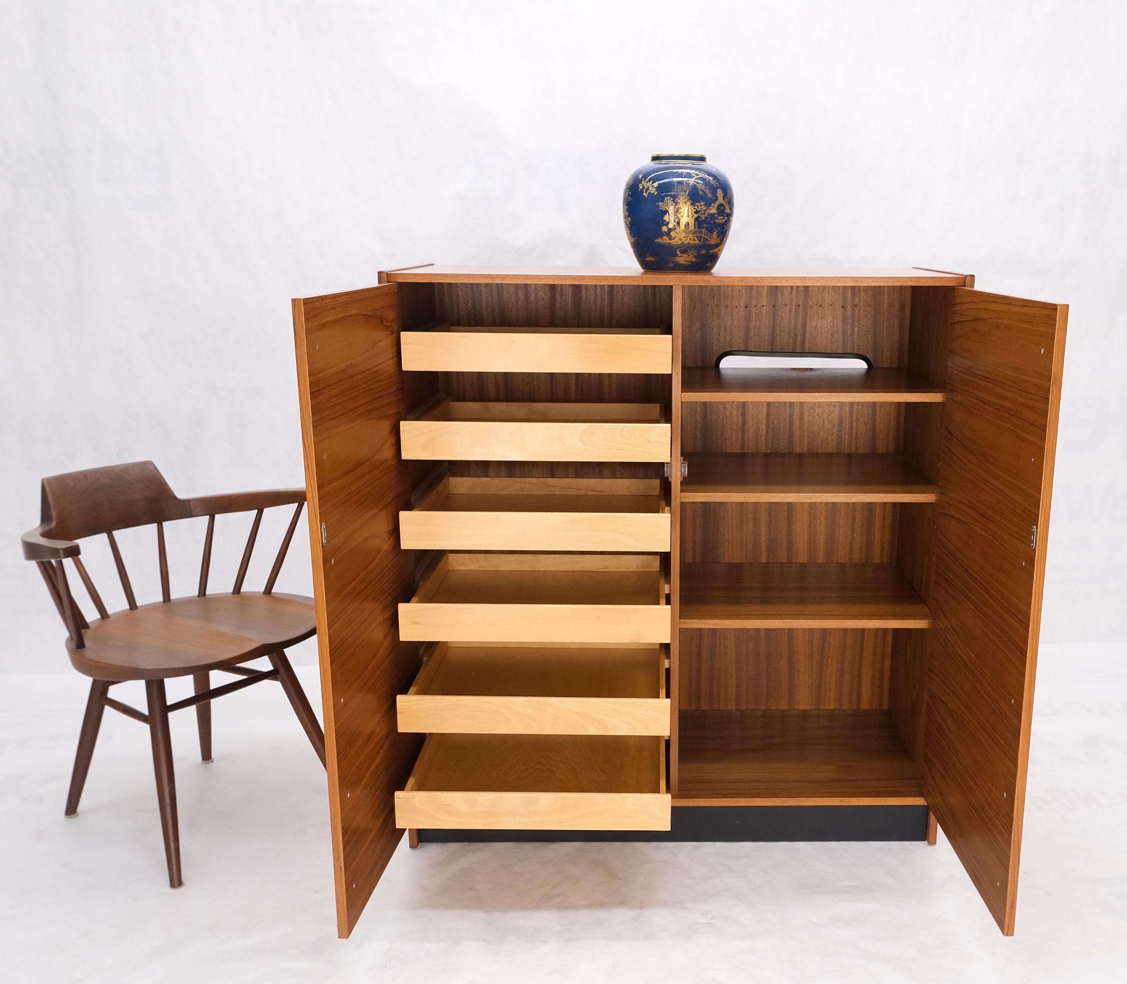 Danish Mid-Century Modern Teak Side by Side Dresser Chest of Drawers Chifforobe  For Sale 11