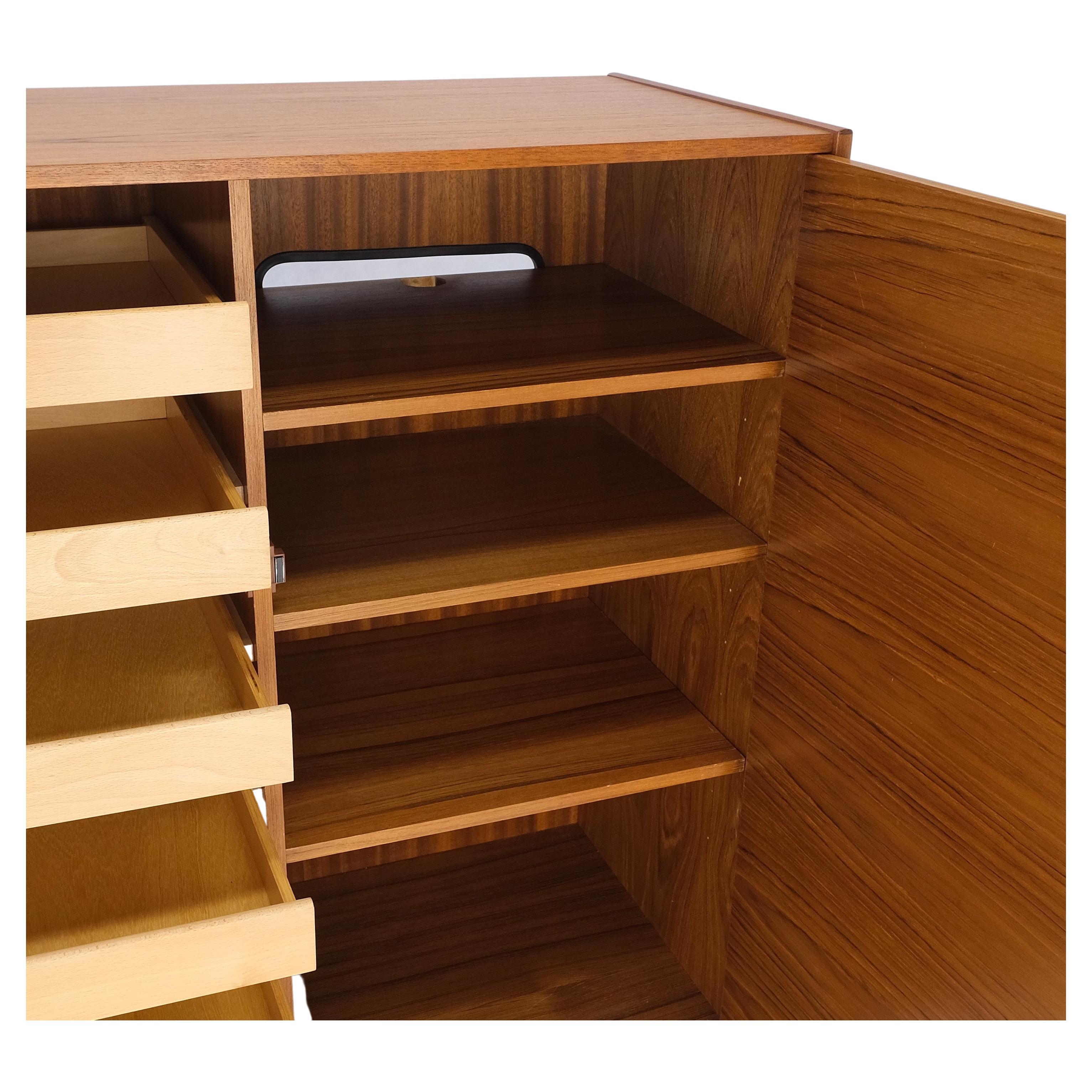 Danish Mid-Century Modern teak side by side dresser chest of drawers chifforobe credenza.
