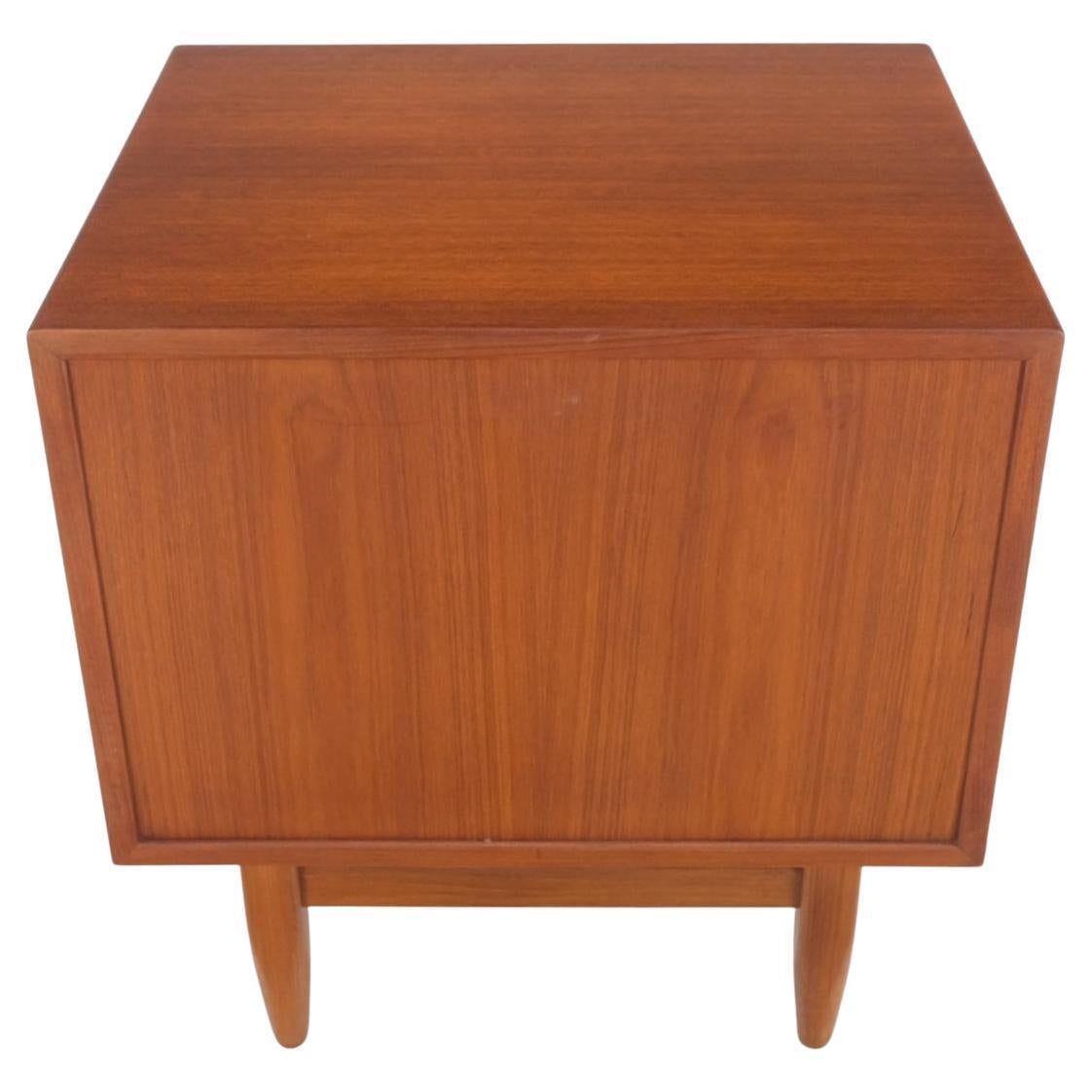 Danish Mid-Century Modern Teak Side End Table Night Stand Tambour Doors Falster For Sale 5