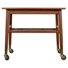 Danish Mid-Century Modern Teak Side Table Cart