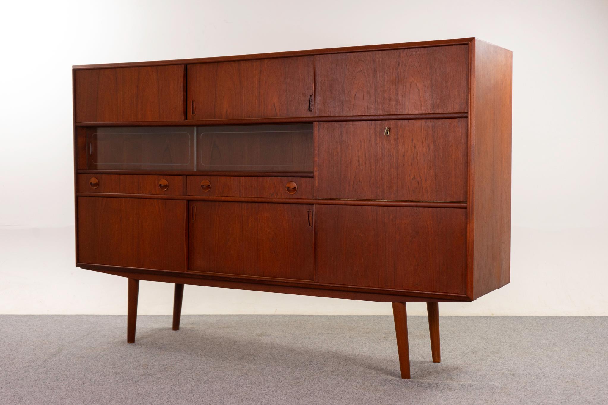 Danish Mid-Century Modern Teak Sideboard with Bar For Sale at 1stDibs